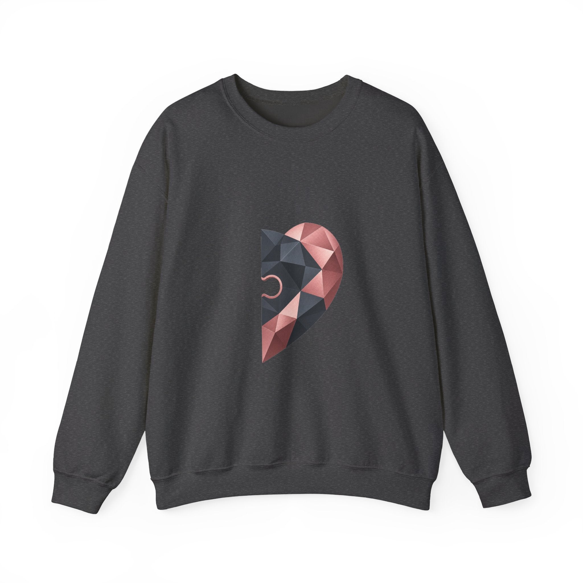 Matching Couple Sweatshirt - Puzzle Pieces Matching Couple Comfort Colors Crew Geometric Art His Hers Love Gift - Design B