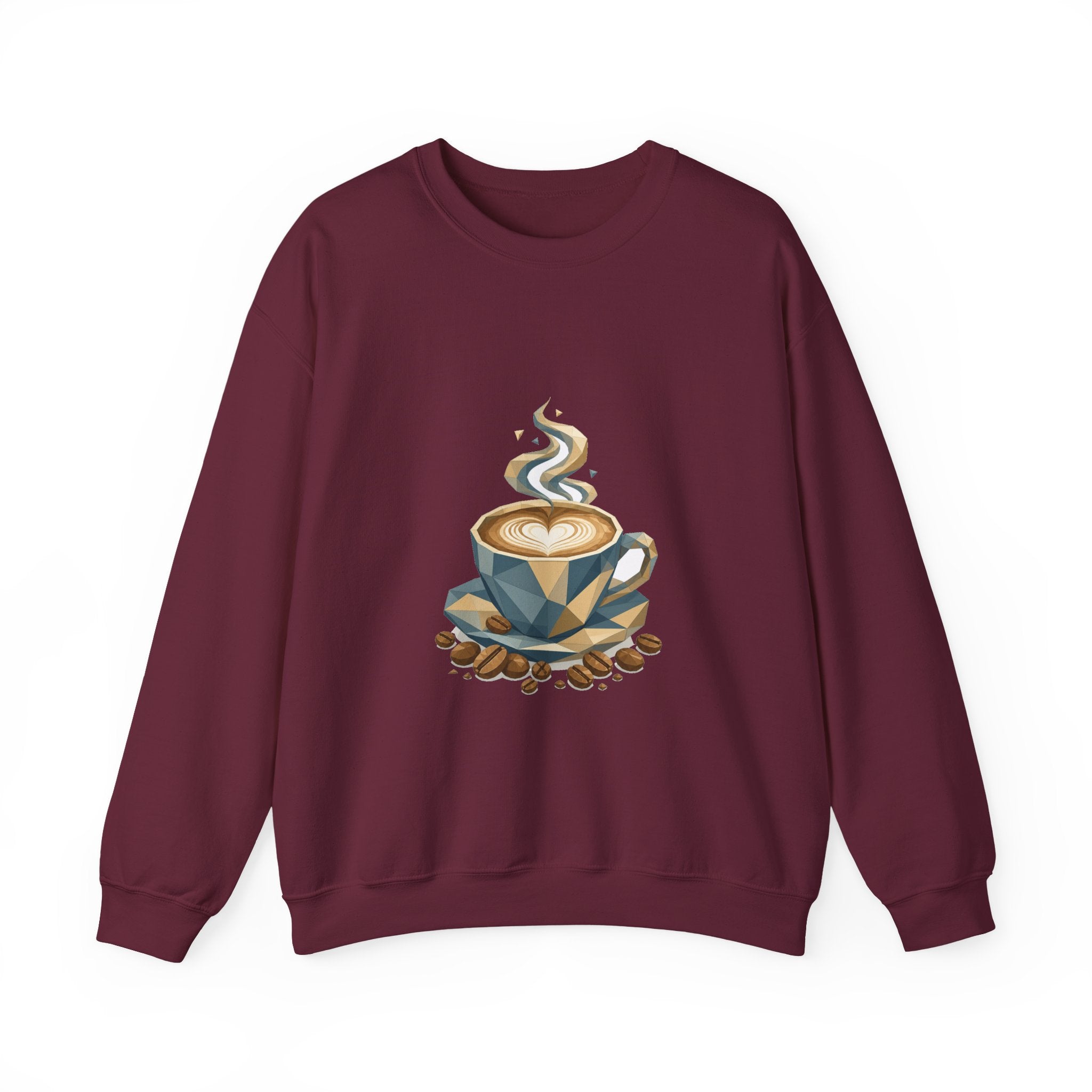 Matching Couple Sweatshirt - Coffee & Tea Matching Couple Premium Fleece Sweatshirt Geometric Art His Hers Love Gift - Design A