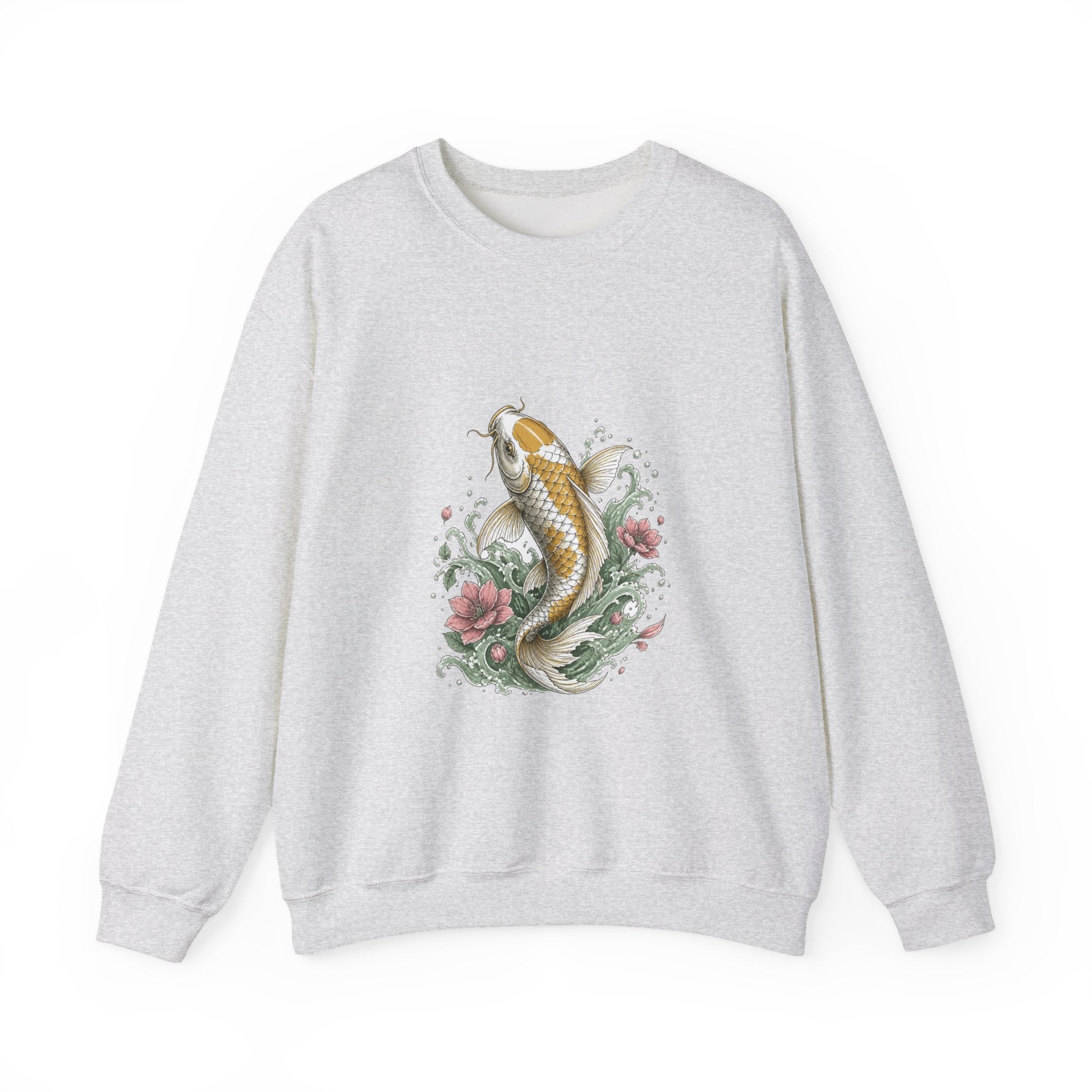 Matching Couple Sweatshirt - Koi Fish Yin Yang Matching Couple Premium Fleece Sweatshirt Hand-Drawn Art His Hers Anniversary Gift - Design A