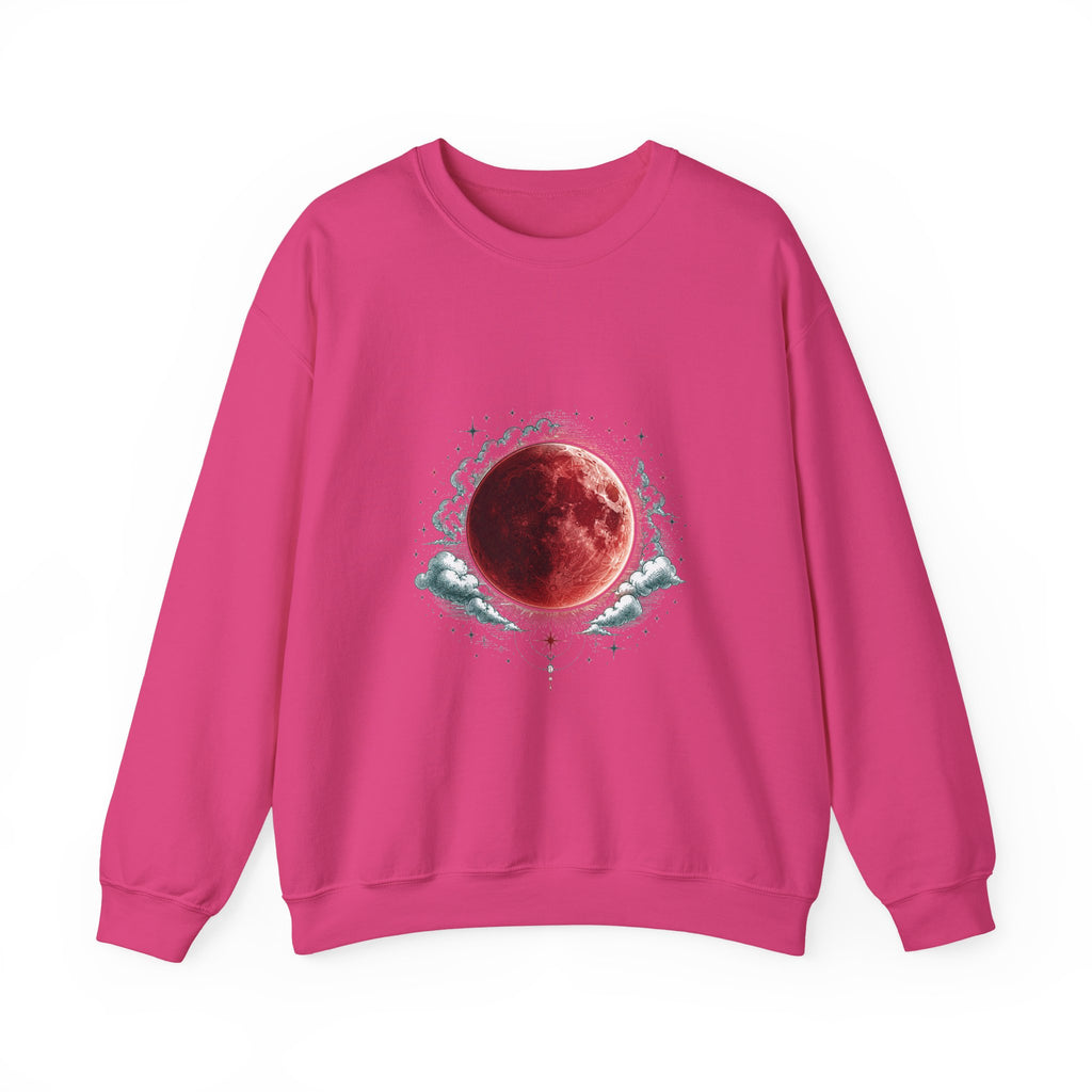Matching Couple Sweatshirt - Solar & Lunar Eclipse Matching Couple Premium Fleece Sweatshirt Hand-Drawn Art His Hers Anniversary Gift - Design B