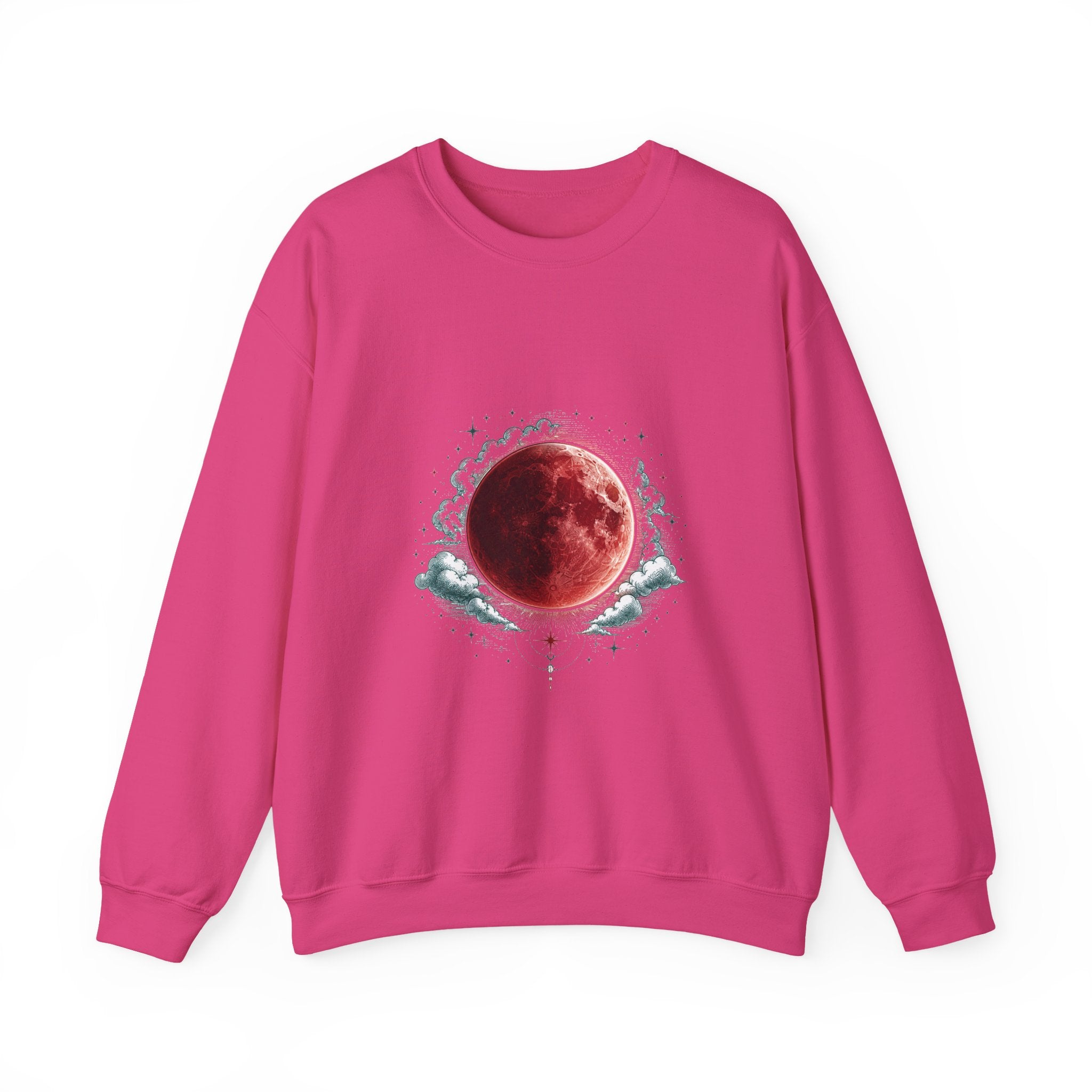 Matching Couple Sweatshirt - Solar & Lunar Eclipse Matching Couple Premium Fleece Sweatshirt Hand-Drawn Art His Hers Anniversary Gift - Design B