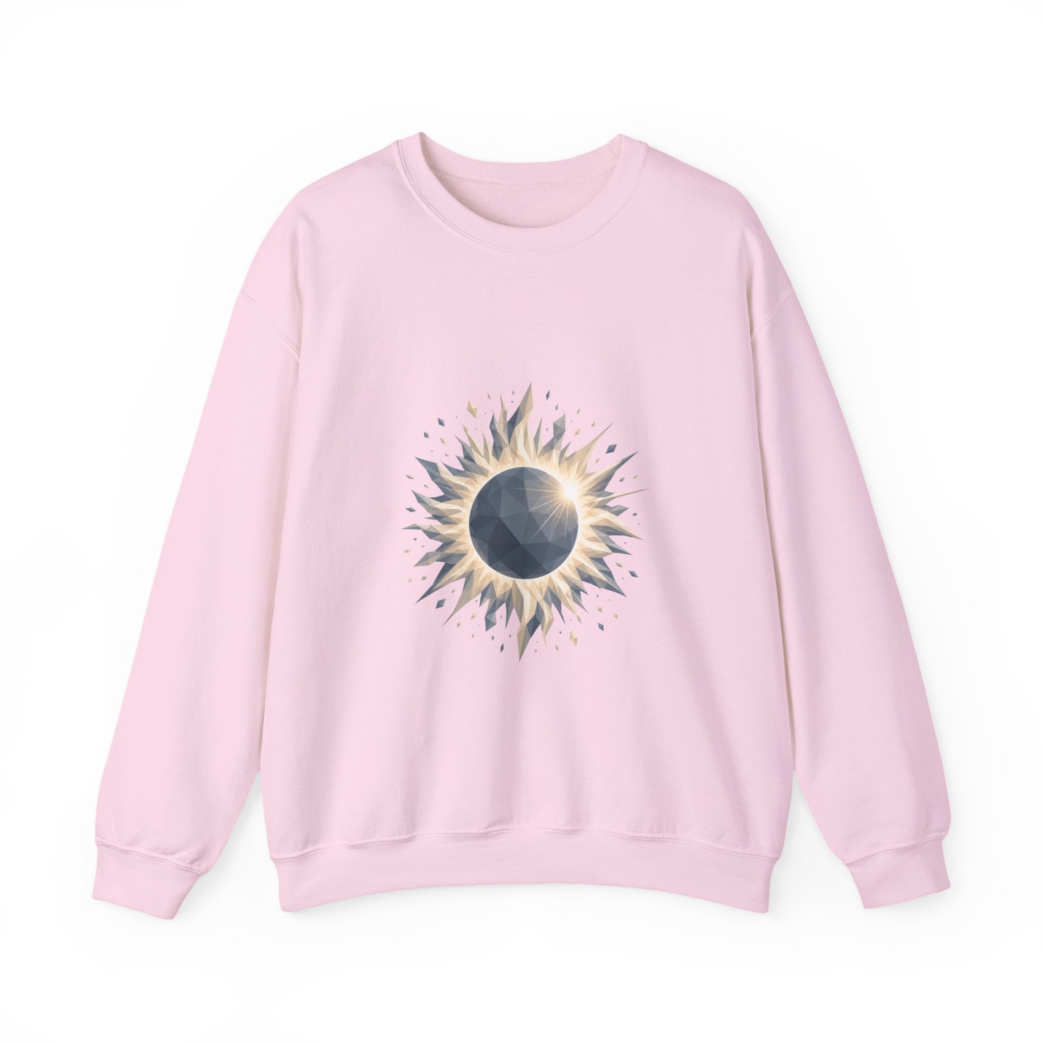 Matching Couple Sweatshirt - Solar & Lunar Eclipse Matching Couple Premium Fleece Sweatshirt Geometric Art His Hers Love Gift - Design A