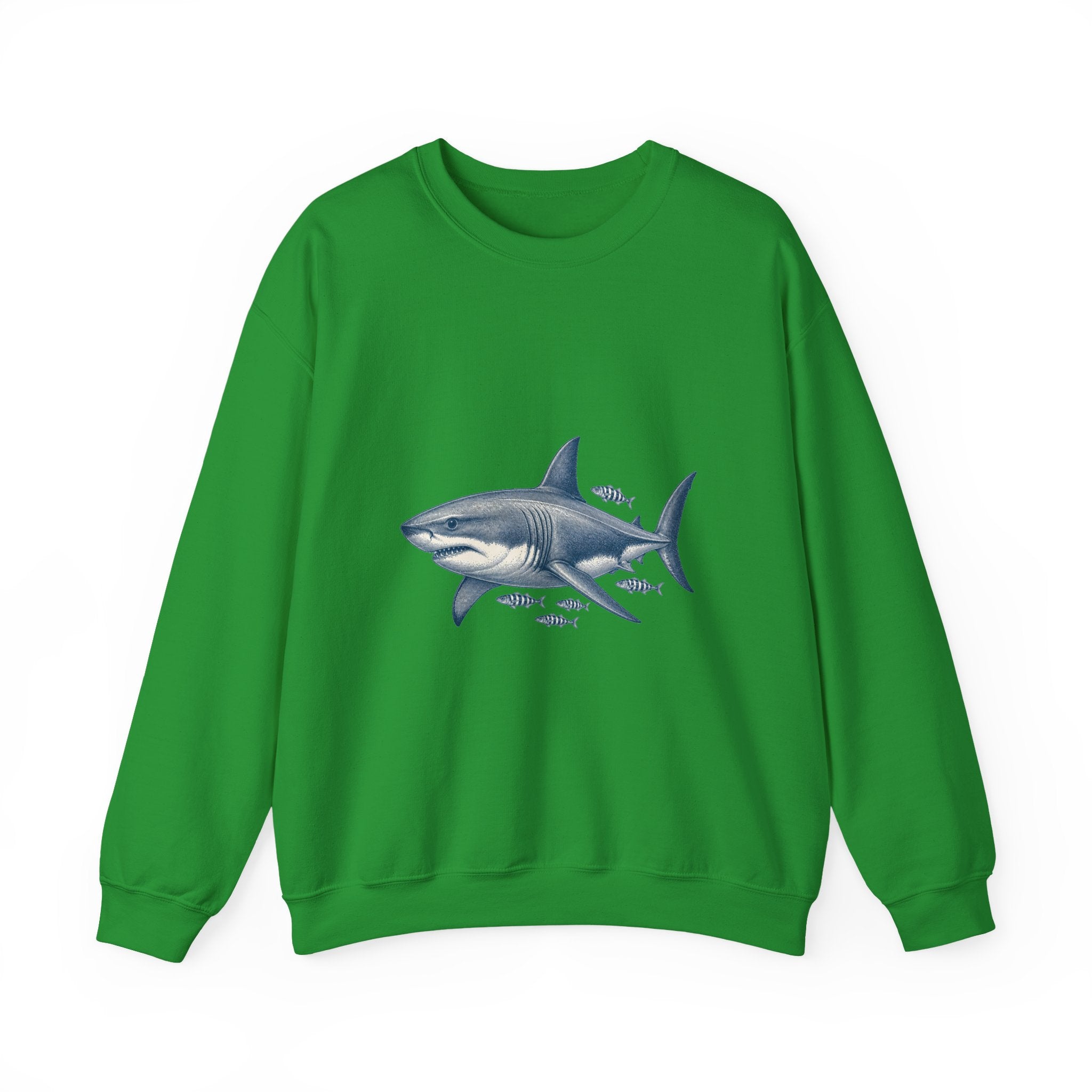 Matching Couple Sweatshirt - Shark & Dolphin Matching Couple Premium Fleece Sweatshirt Vintage Art His Hers Honeymoon Gift - Design A