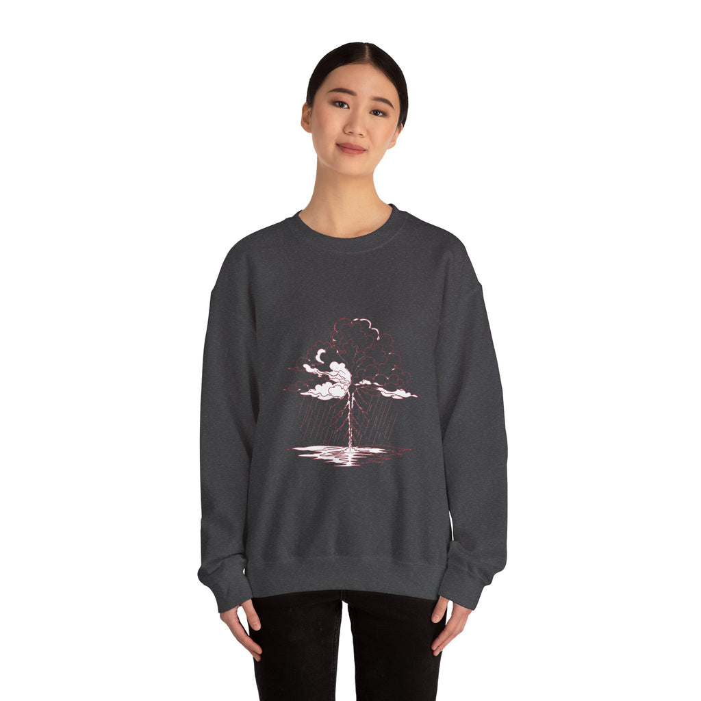 Matching Couple Sweatshirt - Storm & Rainbow Matching Couple Crewneck Sweatshirt Minimalist Art His Hers Valentine Gift - Design A