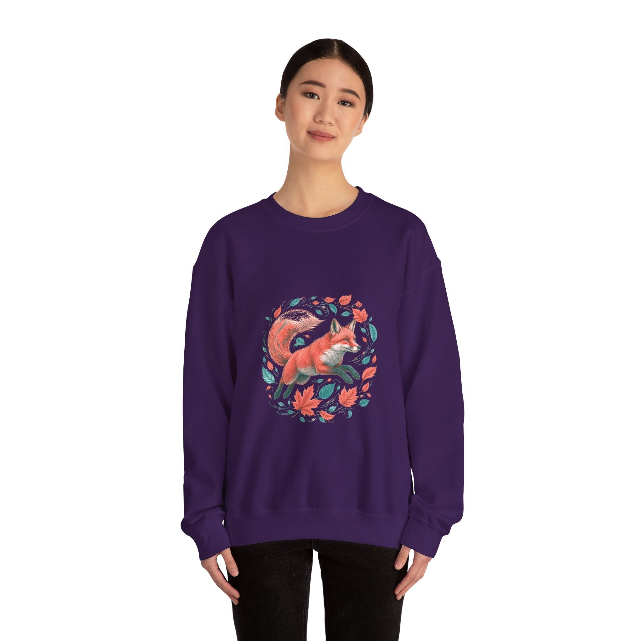 Matching Couple Sweatshirt - Fox & Rabbit Matching Couple Premium Fleece Sweatshirt Vintage Art His Hers Honeymoon Gift - Design A