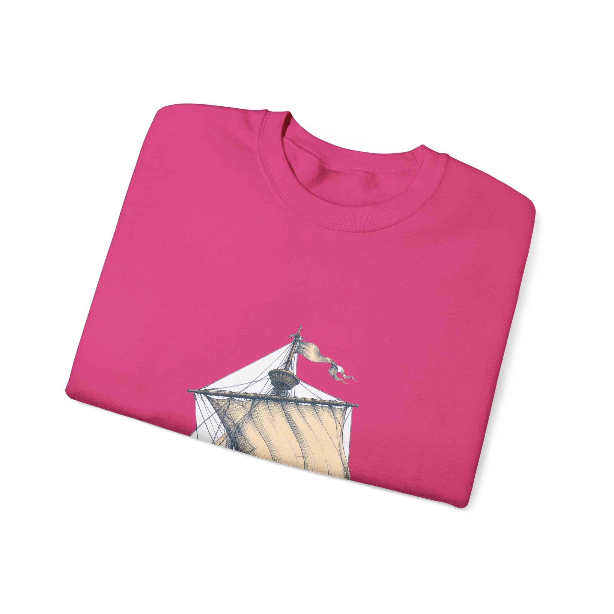 Matching Couple Sweatshirt - Anchor & Sail Matching Couple Comfort Colors Crew Hand-Drawn Art His Hers Anniversary Gift - Design B