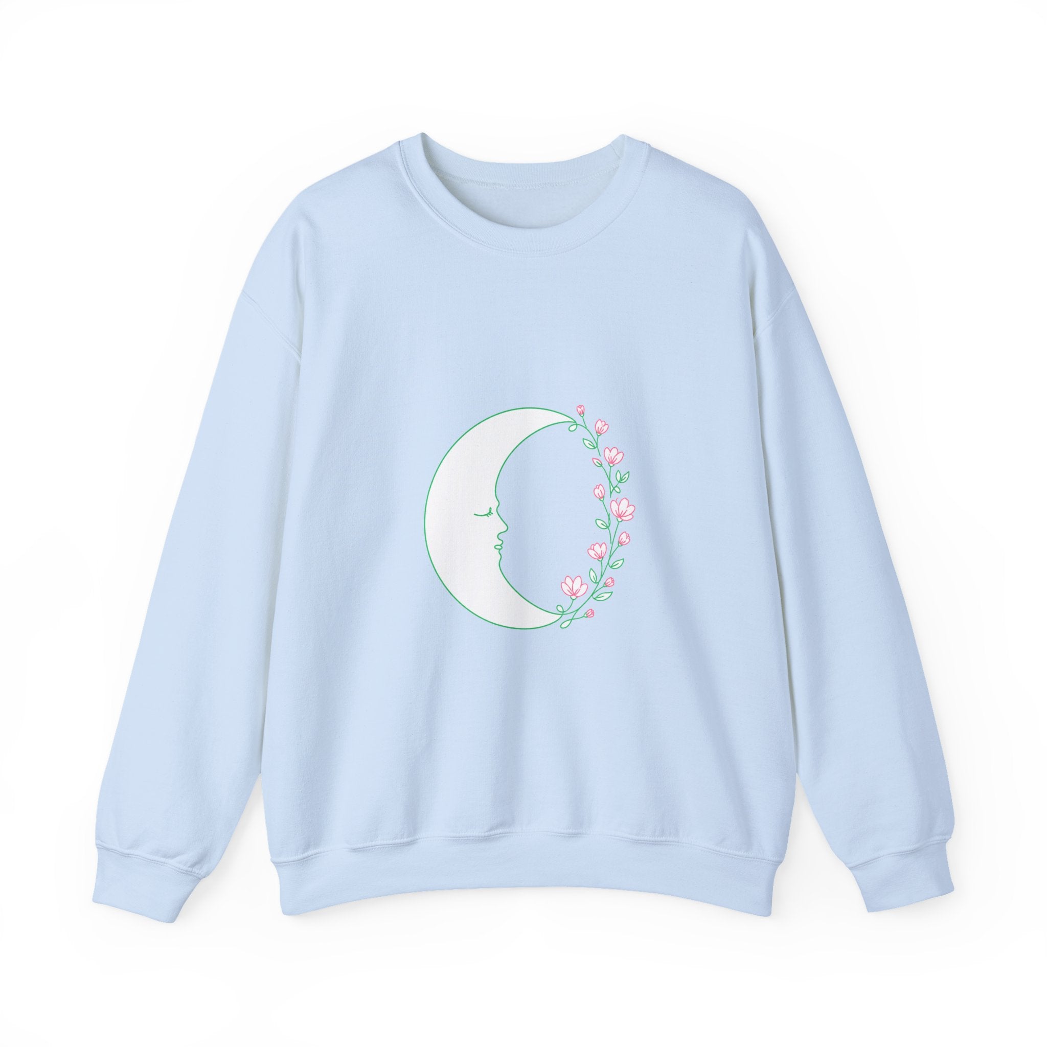 Matching Couple Sweatshirt - Waxing & Waning Moon Matching Couple Crewneck Sweatshirt Minimalist Art His Hers Valentine Gift - Design A