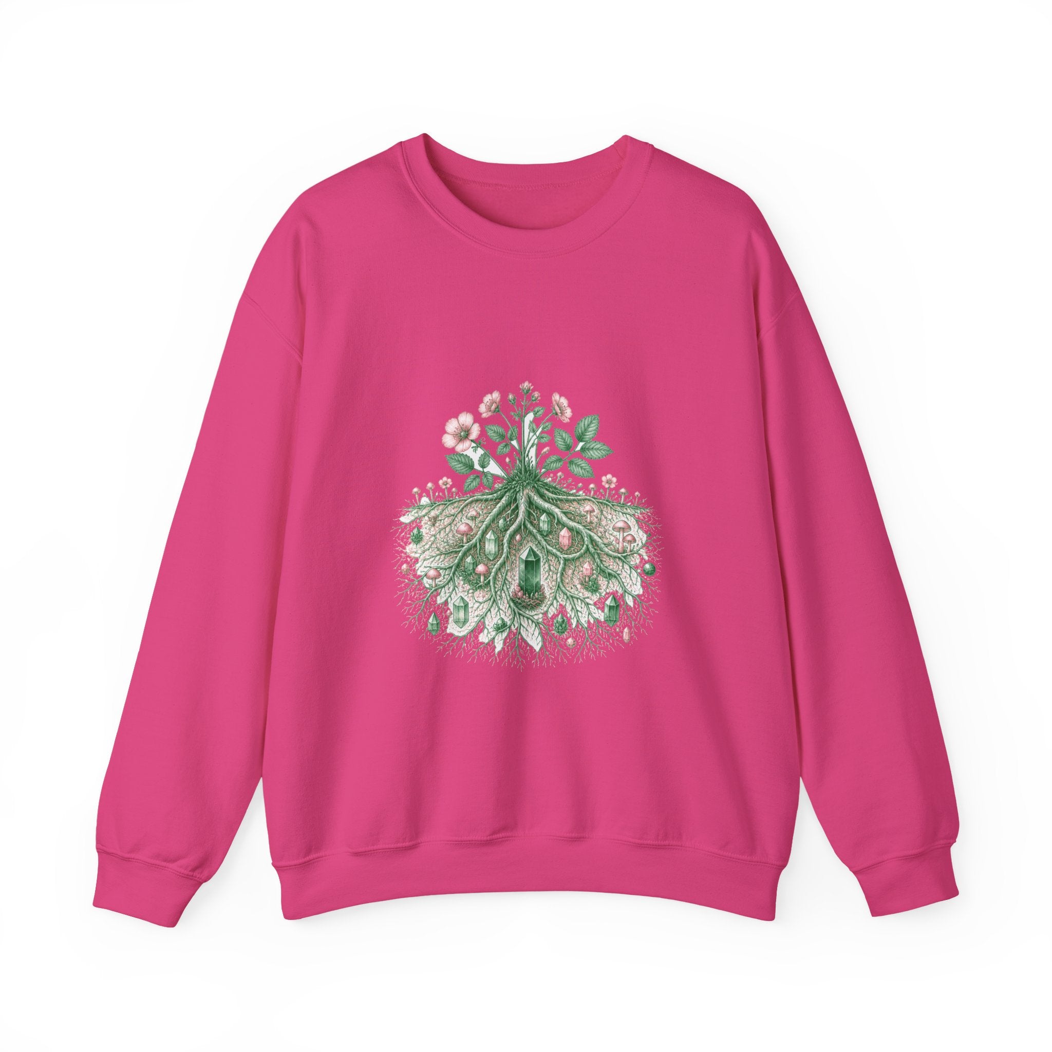 Matching Couple Sweatshirt - Ancient Oak & Deep Roots Matching Couple Crewneck Sweatshirt Vintage Art His Hers Wedding Gift - Design B