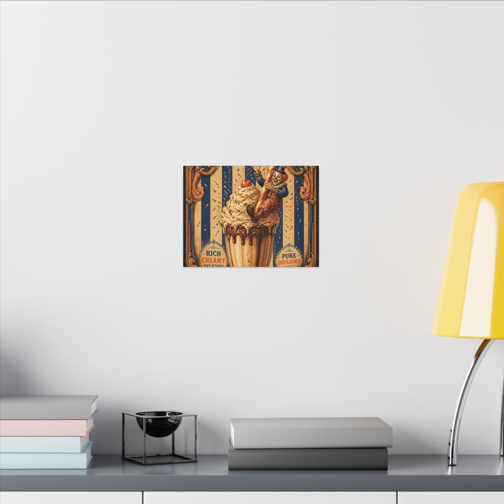 Milkshake Slide Clown Wall Art Canvas 16×20 Baroque Home Office Decor Maximalist Print