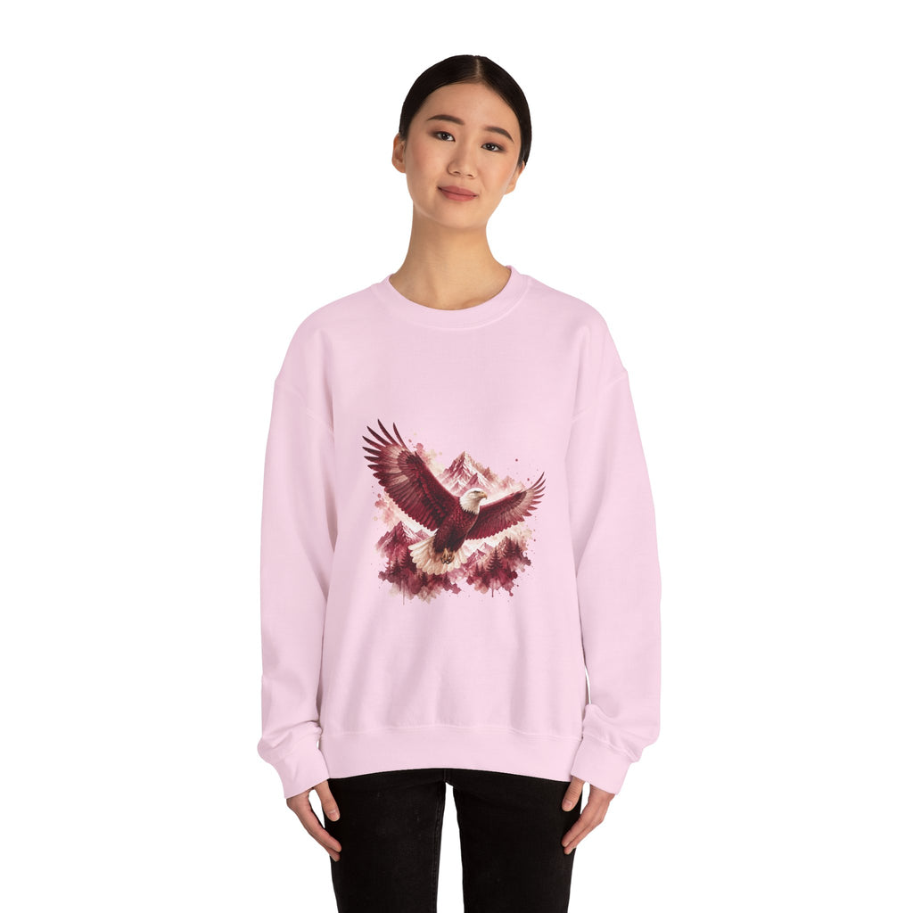Matching Couple Sweatshirt - Eagle & Whale Matching Couple Crewneck Sweatshirt Watercolor Art His Hers Engagement Gift - Design A