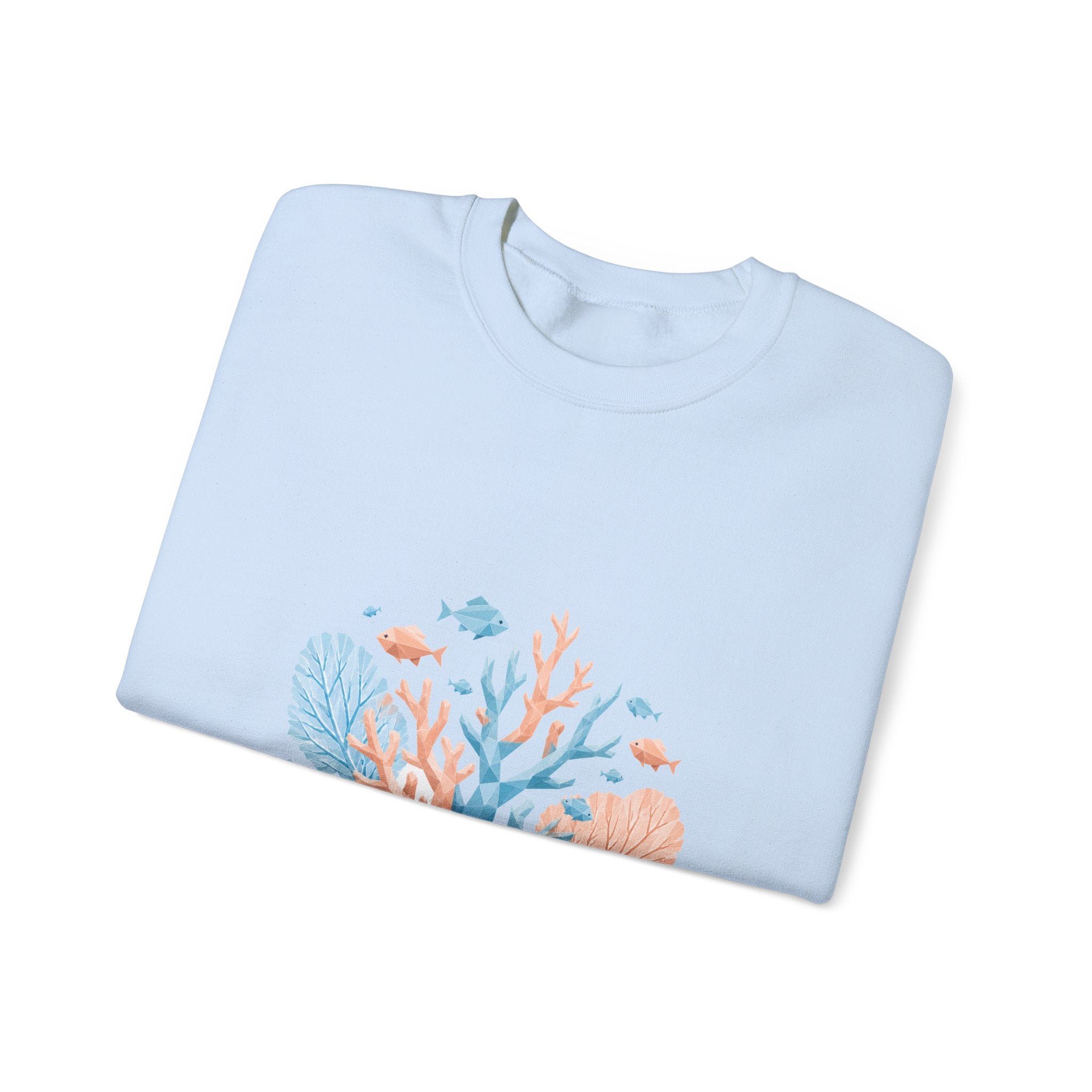 Matching Couple Sweatshirt - Coral Reef & Deep Sea Matching Couple Crewneck Sweatshirt Geometric Art His Hers Couple Gift - Design A