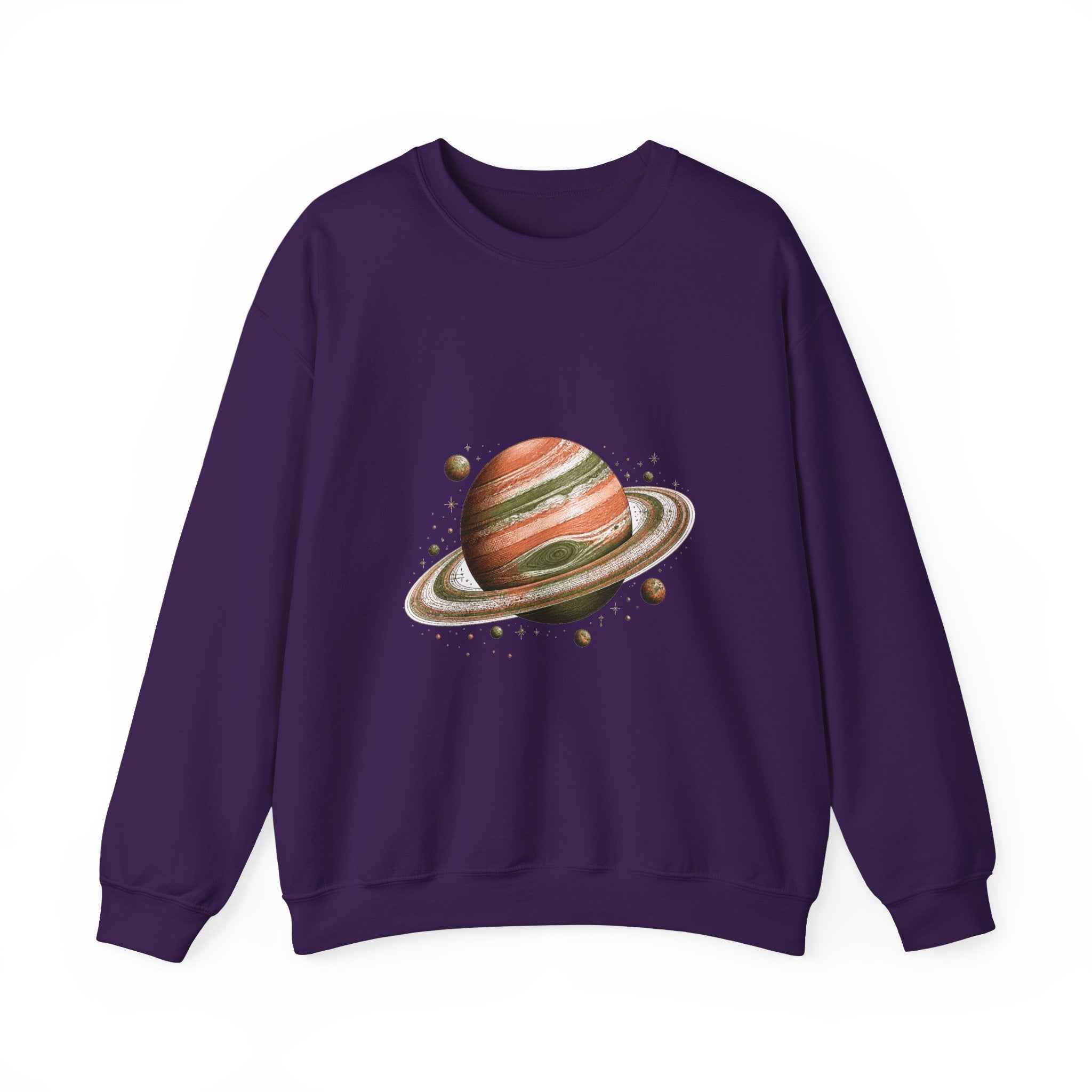 Matching Couple Sweatshirt - Astronaut & Planet Matching Couple Comfort Colors Crew Hand-Drawn Art His Hers Anniversary Gift - Design B