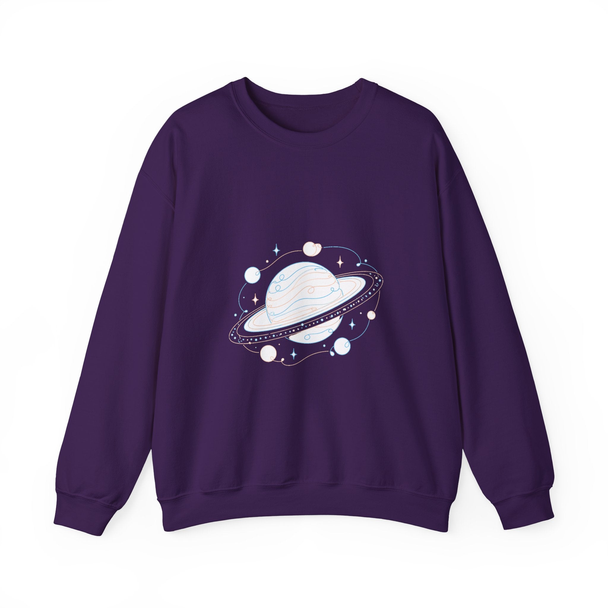 Matching Couple Sweatshirt - Astronaut & Planet Matching Couple Premium Fleece Sweatshirt Minimalist Art His Hers Christmas Gift - Design B