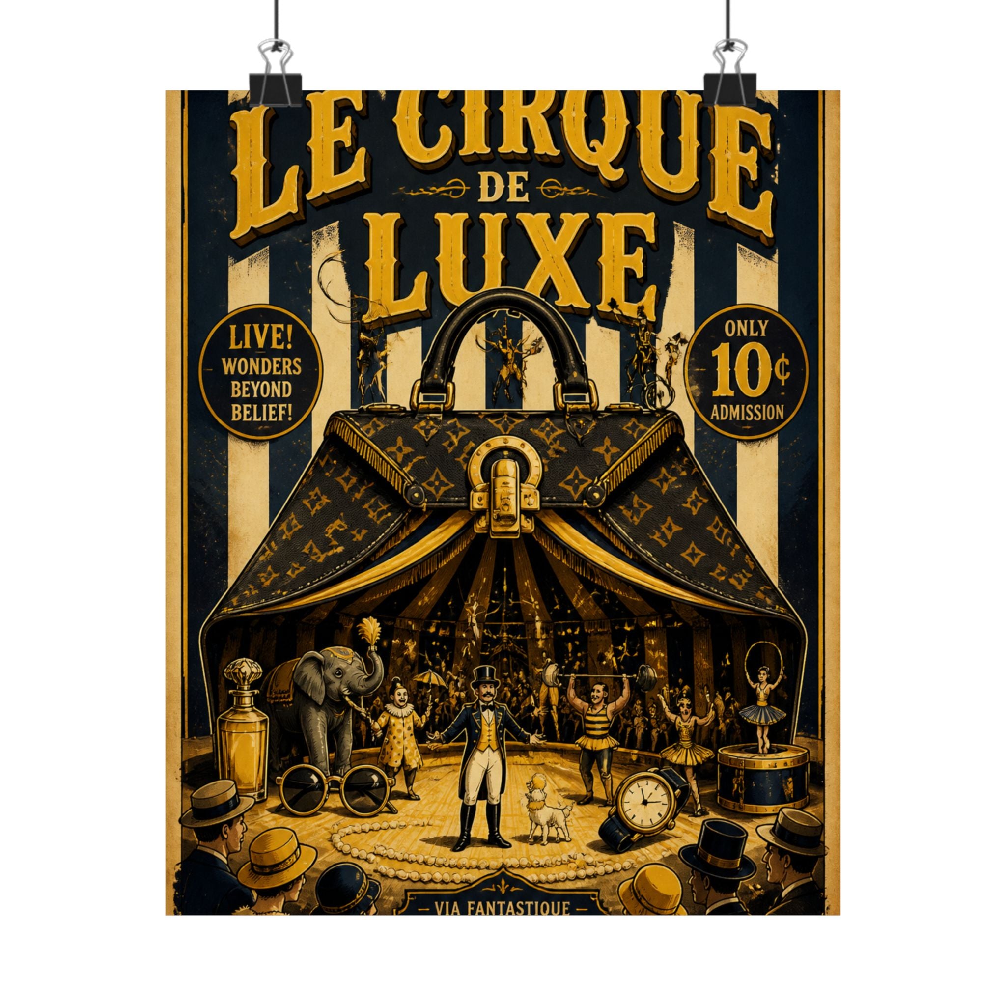 Handbag Big Top Wall Art Poster 24×36 Vintage Circus Bedroom Decor Maximalist Print