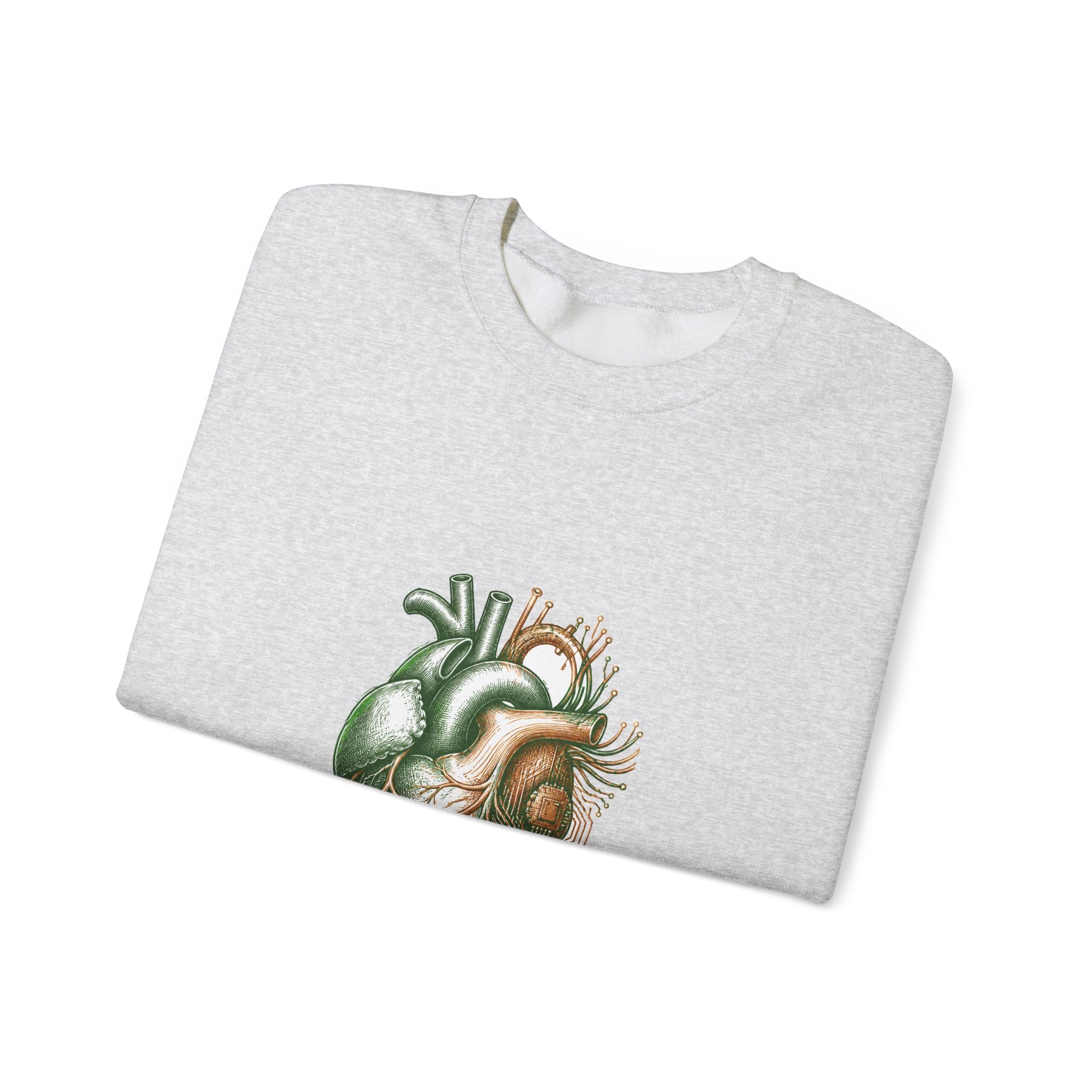 Matching Couple Sweatshirt - Robot & Heart Matching Couple Crewneck Sweatshirt Hand-Drawn Art His Hers Best Friend Gift - Design B