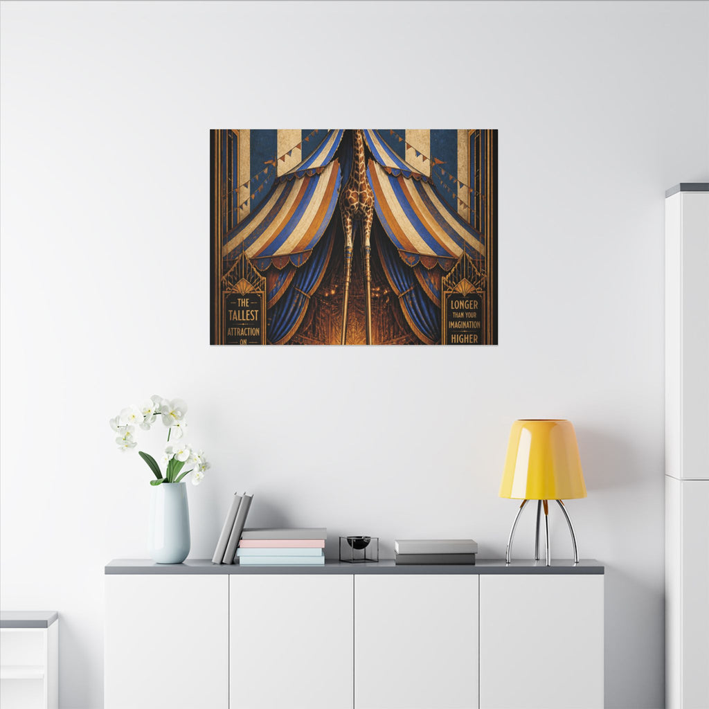 Giraffe on Stilts Wall Art Canvas 16×20 Art Deco Entryway Decor Maximalist Print