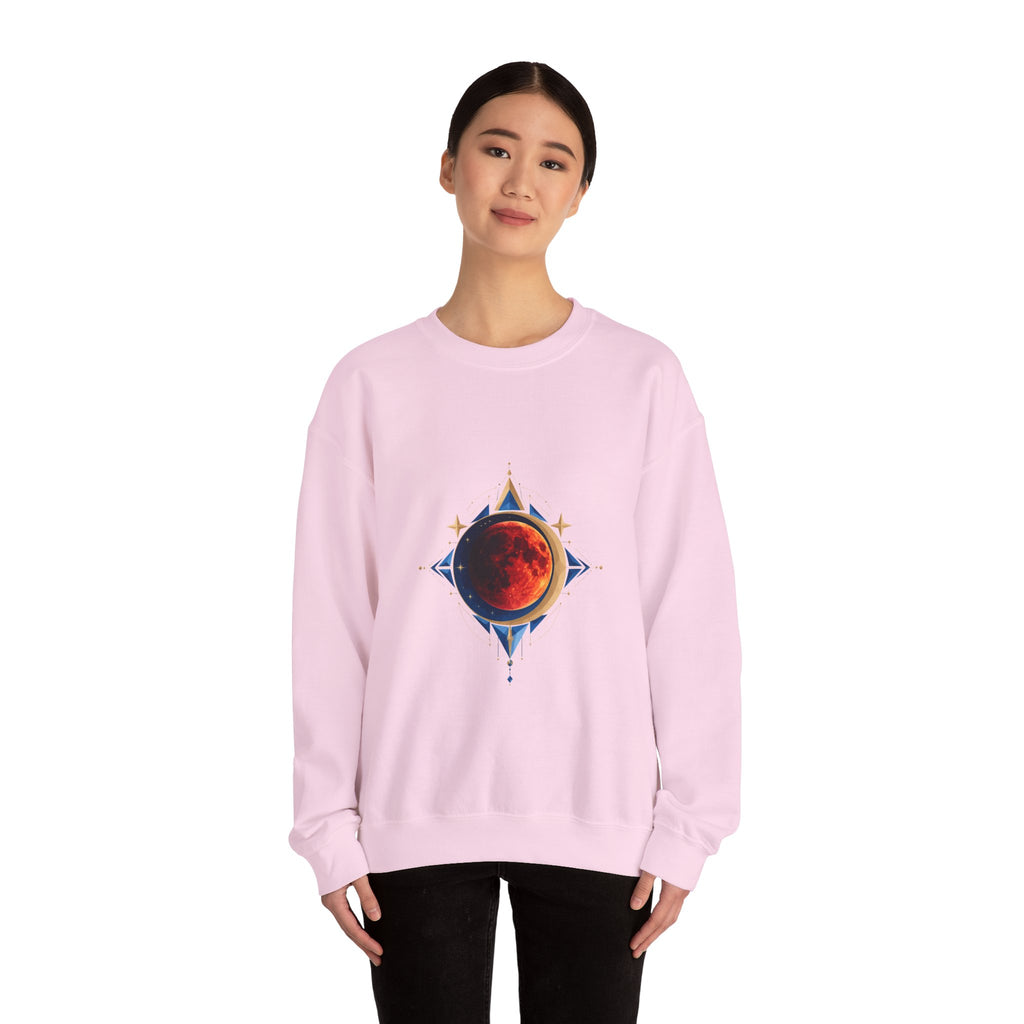 Matching Couple Sweatshirt - Solar & Lunar Eclipse Matching Couple Crewneck Sweatshirt Geometric Art His Hers Couple Gift - Design B