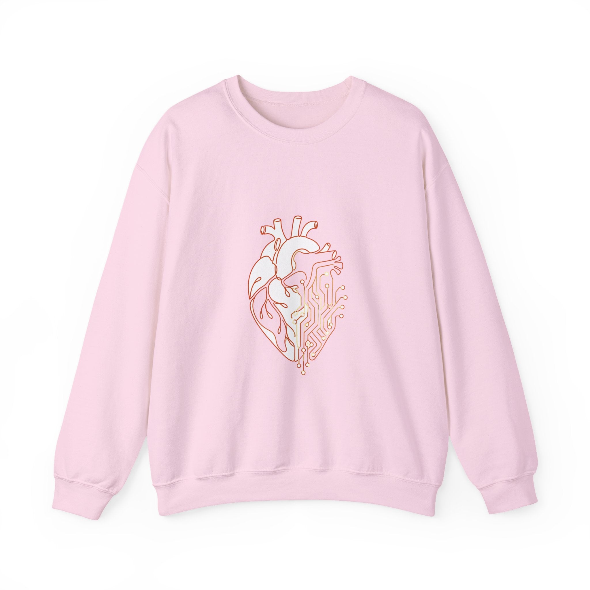 Matching Couple Sweatshirt - Robot & Heart Matching Couple Crewneck Sweatshirt Minimalist Art His Hers Valentine Gift - Design B