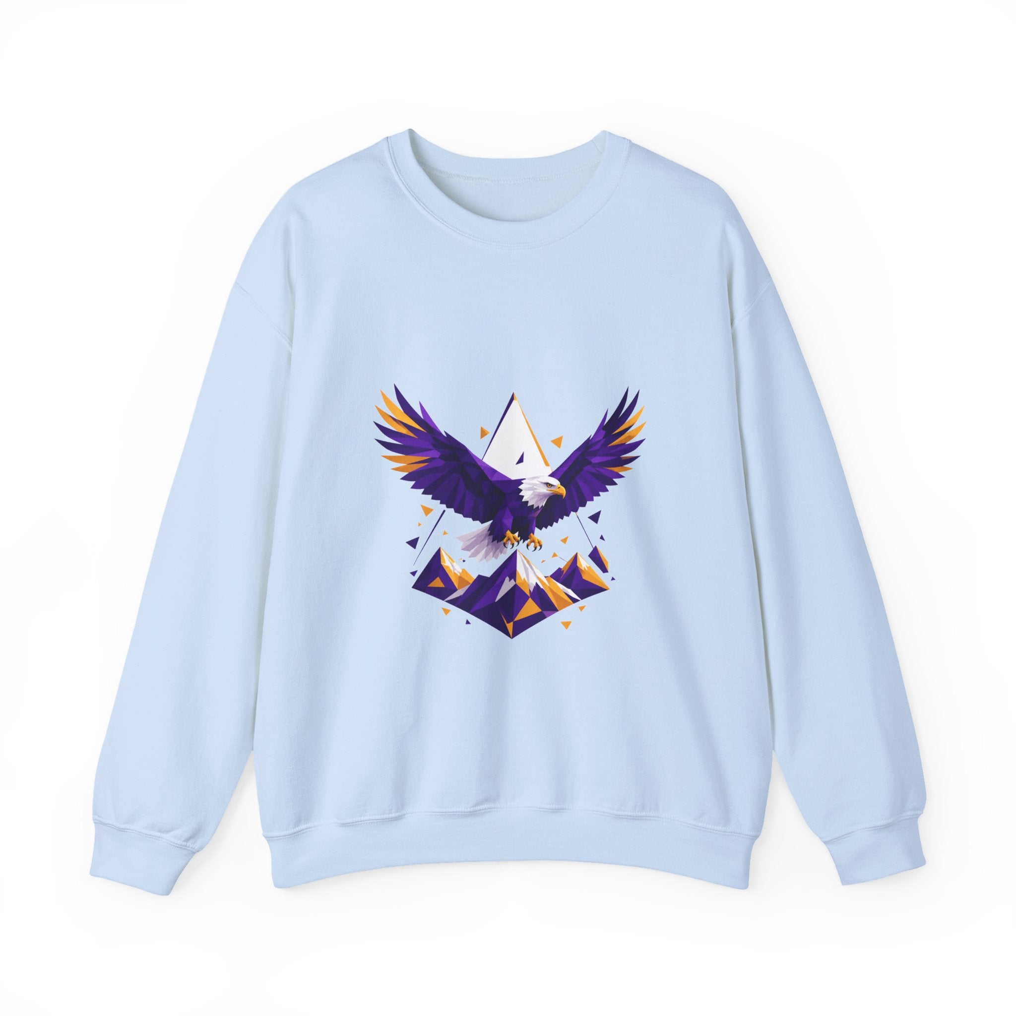Matching Couple Sweatshirt - Eagle & Whale Matching Couple Premium Fleece Sweatshirt Geometric Art His Hers Love Gift - Design A