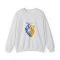 Matching Couple Sweatshirt - Robot & Heart Matching Couple Crewneck Sweatshirt Watercolor Art His Hers Engagement Gift - Design B