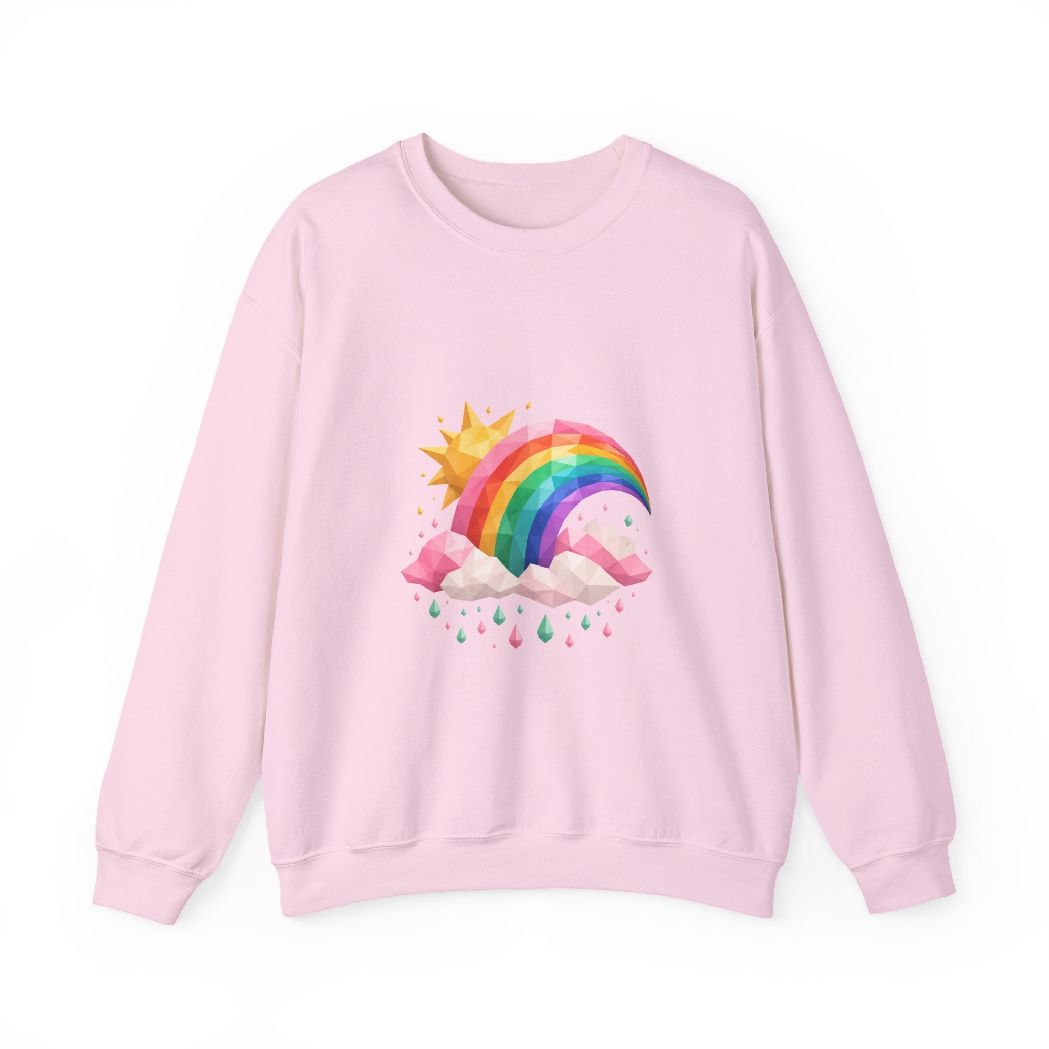Matching Couple Sweatshirt - Storm & Rainbow Matching Couple Comfort Colors Crew Geometric Art His Hers Love Gift - Design B