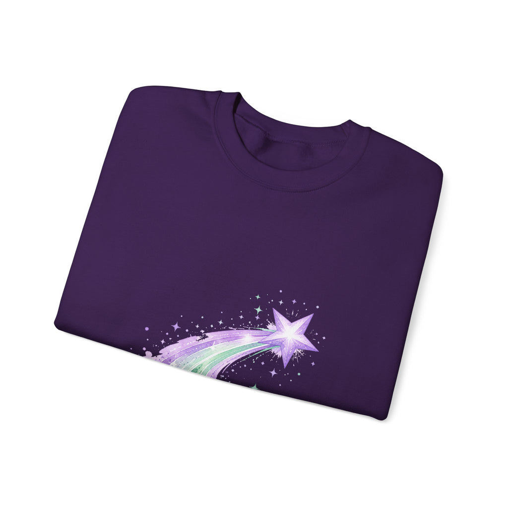 Matching Couple Sweatshirt - Shooting Star & North Star Matching Couple Crewneck Sweatshirt Watercolor Art His Hers Engagement Gift - Design A