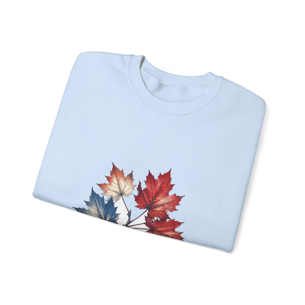 Matching Couple Sweatshirt - Cherry Blossom & Maple Leaf Matching Couple Crewneck Sweatshirt Hand-Drawn Art His Hers Best Friend Gift - Design B