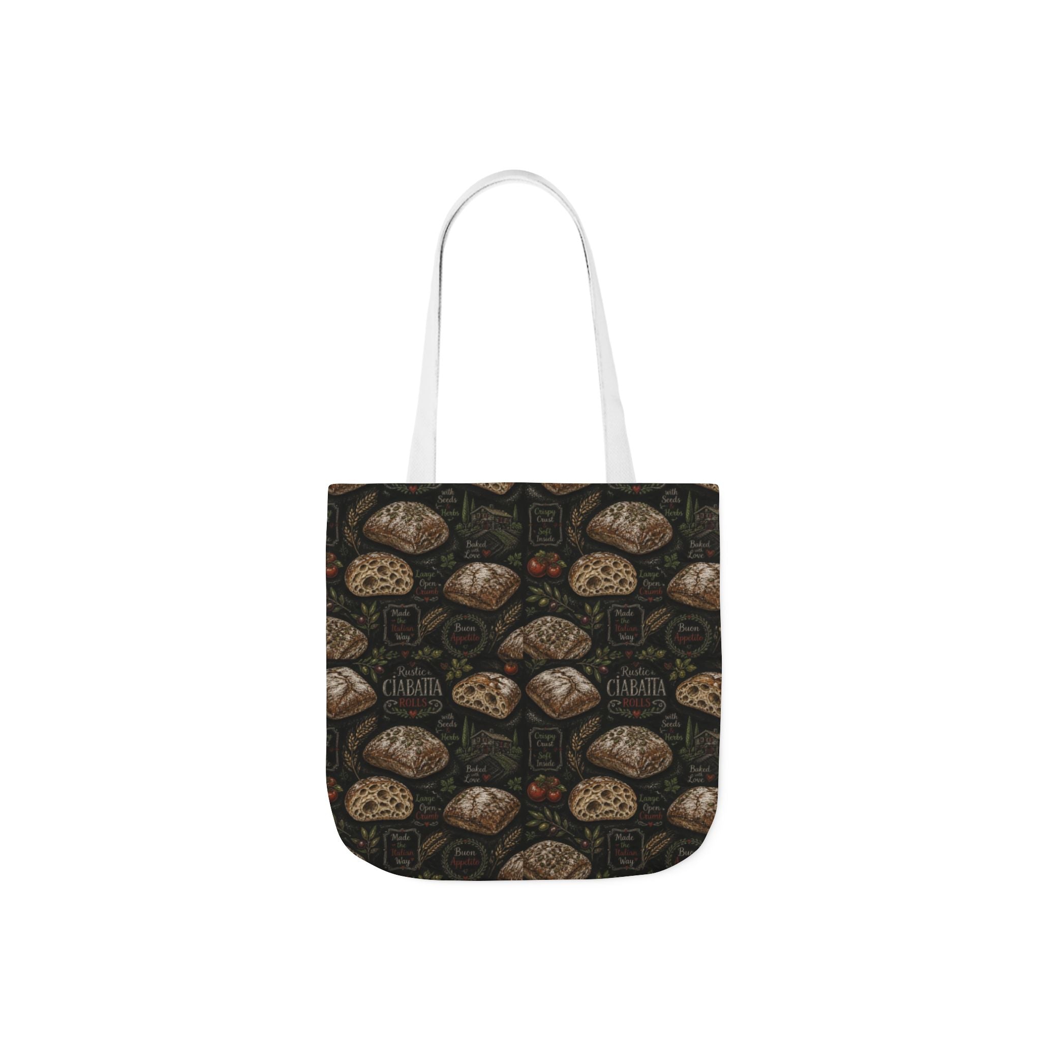 Ciabatta Rolls Canvas Tote Bag Mediterranean Kitchen Chalk Art Design Italian Cottagecore Gift