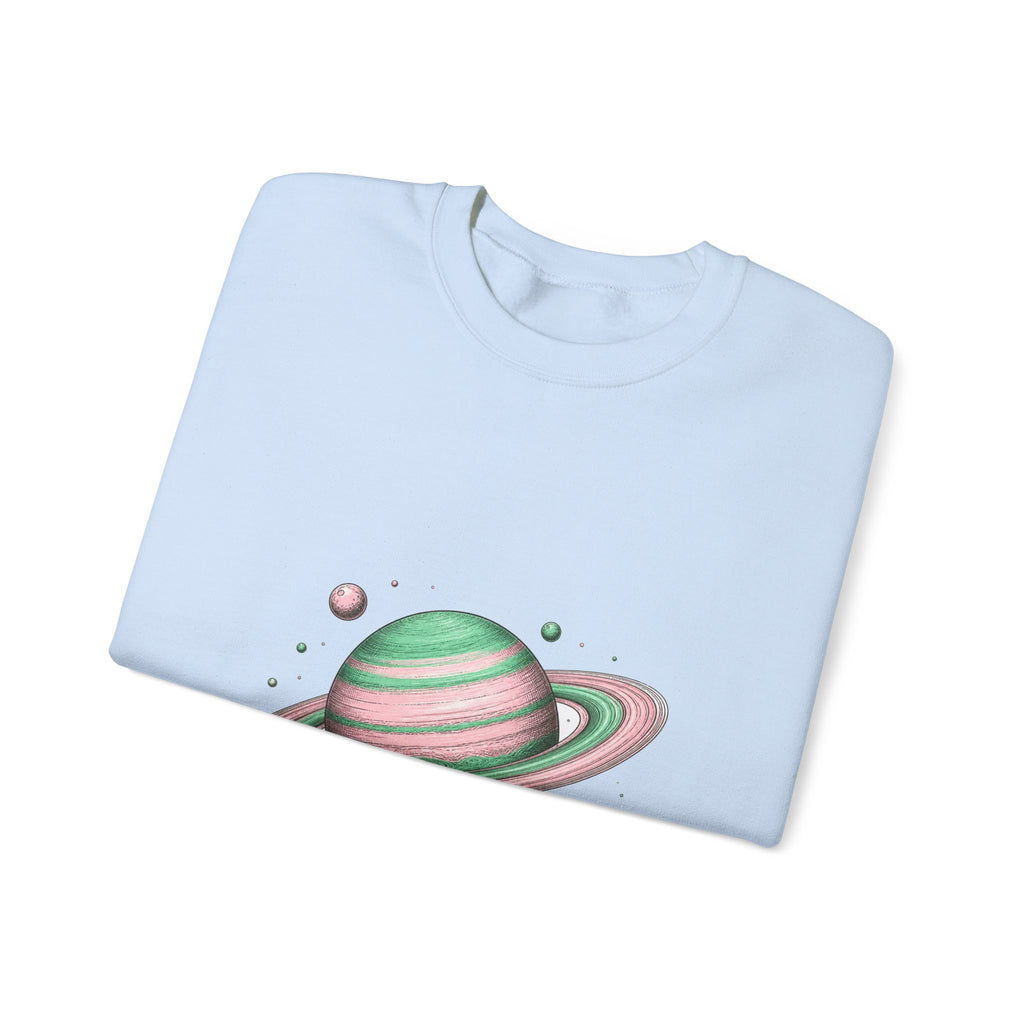 Matching Couple Sweatshirt - Saturn & Jupiter Matching Couple Premium Fleece Sweatshirt Hand-Drawn Art His Hers Anniversary Gift - Design A