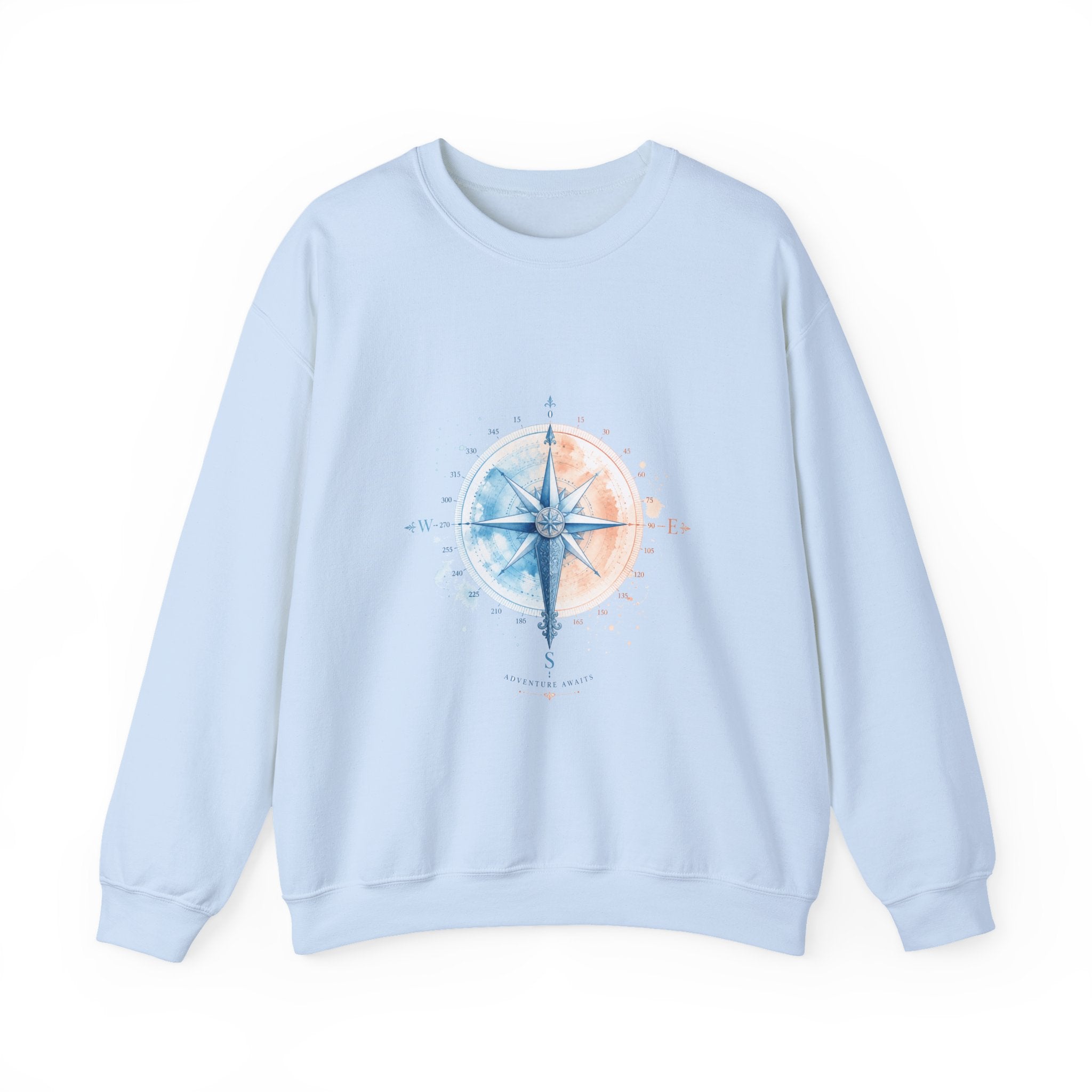 Matching Couple Sweatshirt - Compass North & South Matching Couple Premium Fleece Sweatshirt Watercolor Art His Hers Birthday Gift - Design B