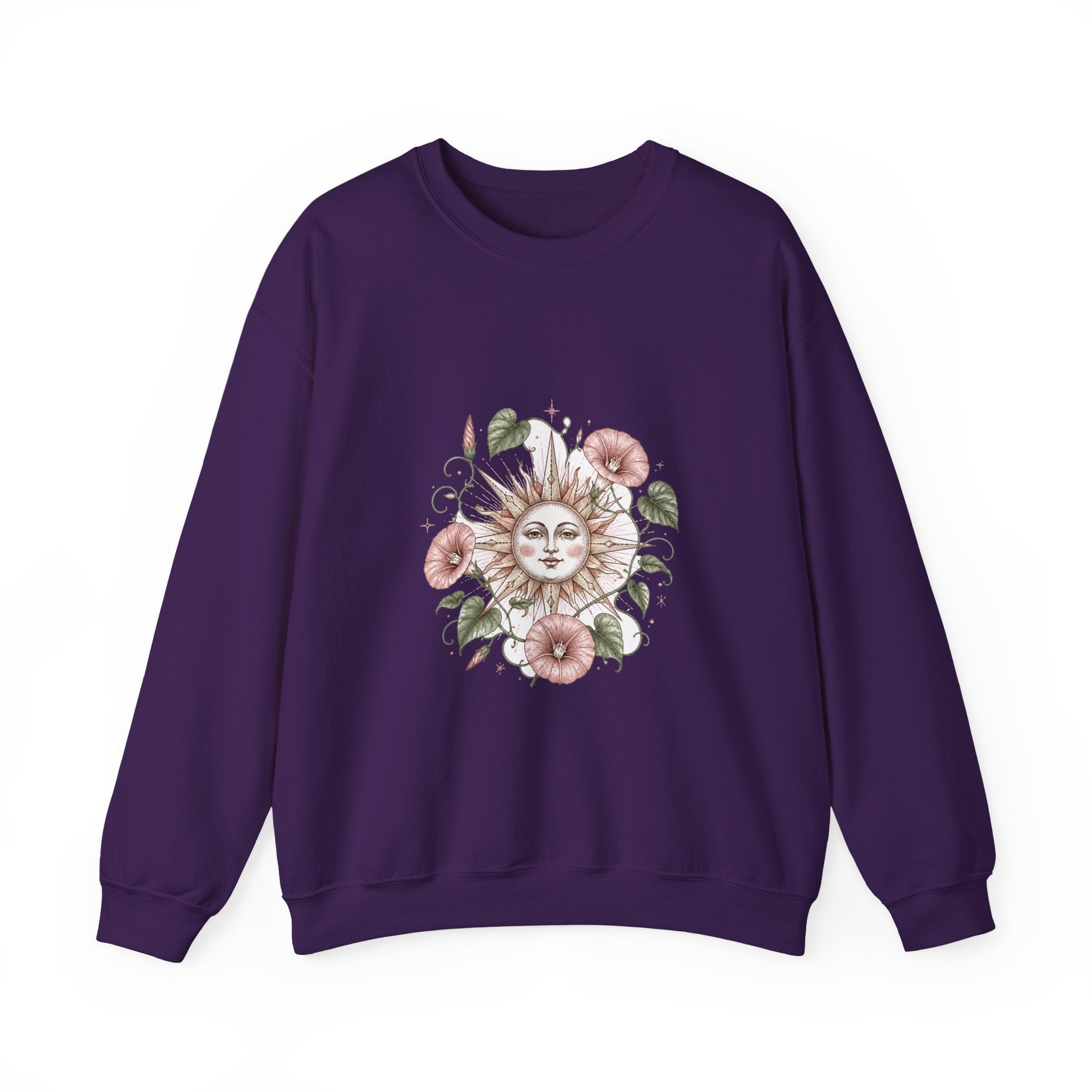 Matching Couple Sweatshirt - Sun & Moon Matching Couple Premium Fleece Sweatshirt Hand-Drawn Art His Hers Anniversary Gift - Design B