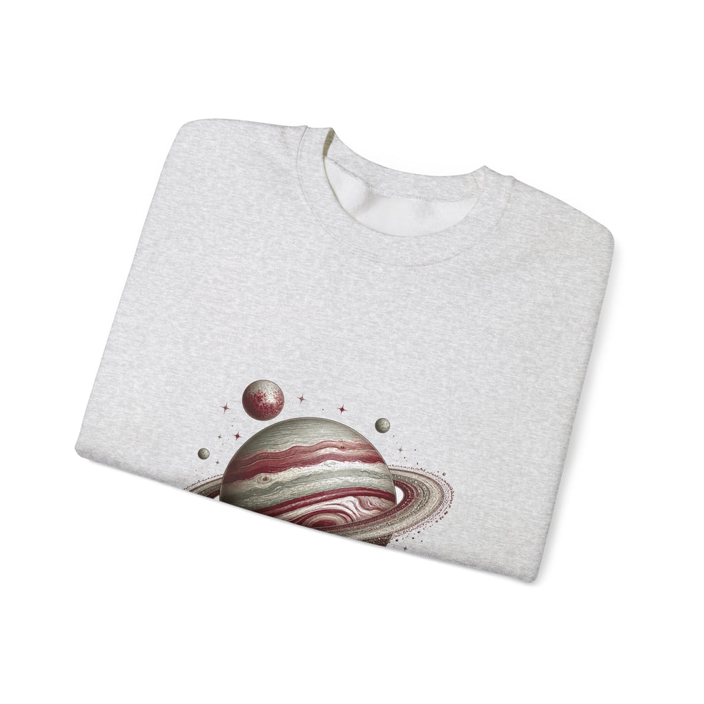 Matching Couple Sweatshirt - Astronaut & Planet Matching Couple Crewneck Sweatshirt Vintage Art His Hers Wedding Gift - Design B