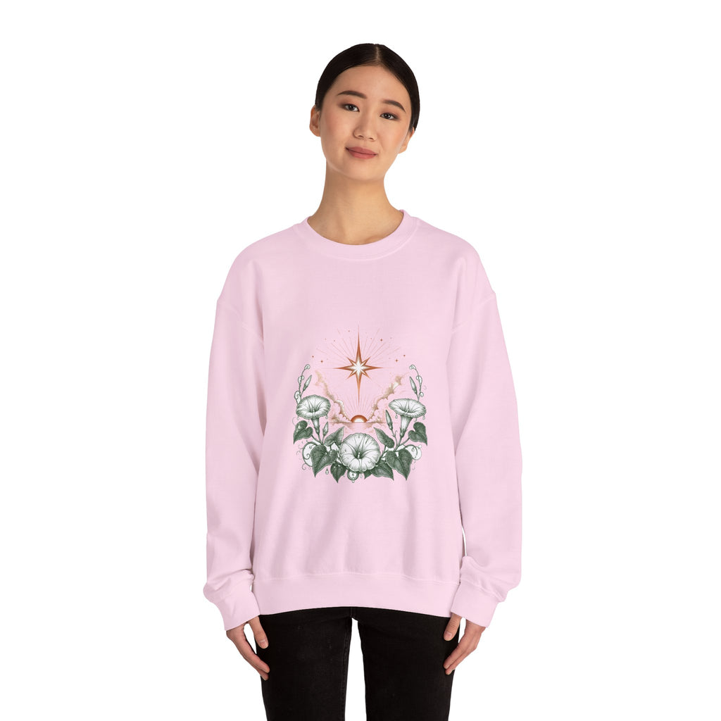 Matching Couple Sweatshirt - Evening & Morning Star Matching Couple Premium Fleece Sweatshirt Vintage Art His Hers Honeymoon Gift - Design B