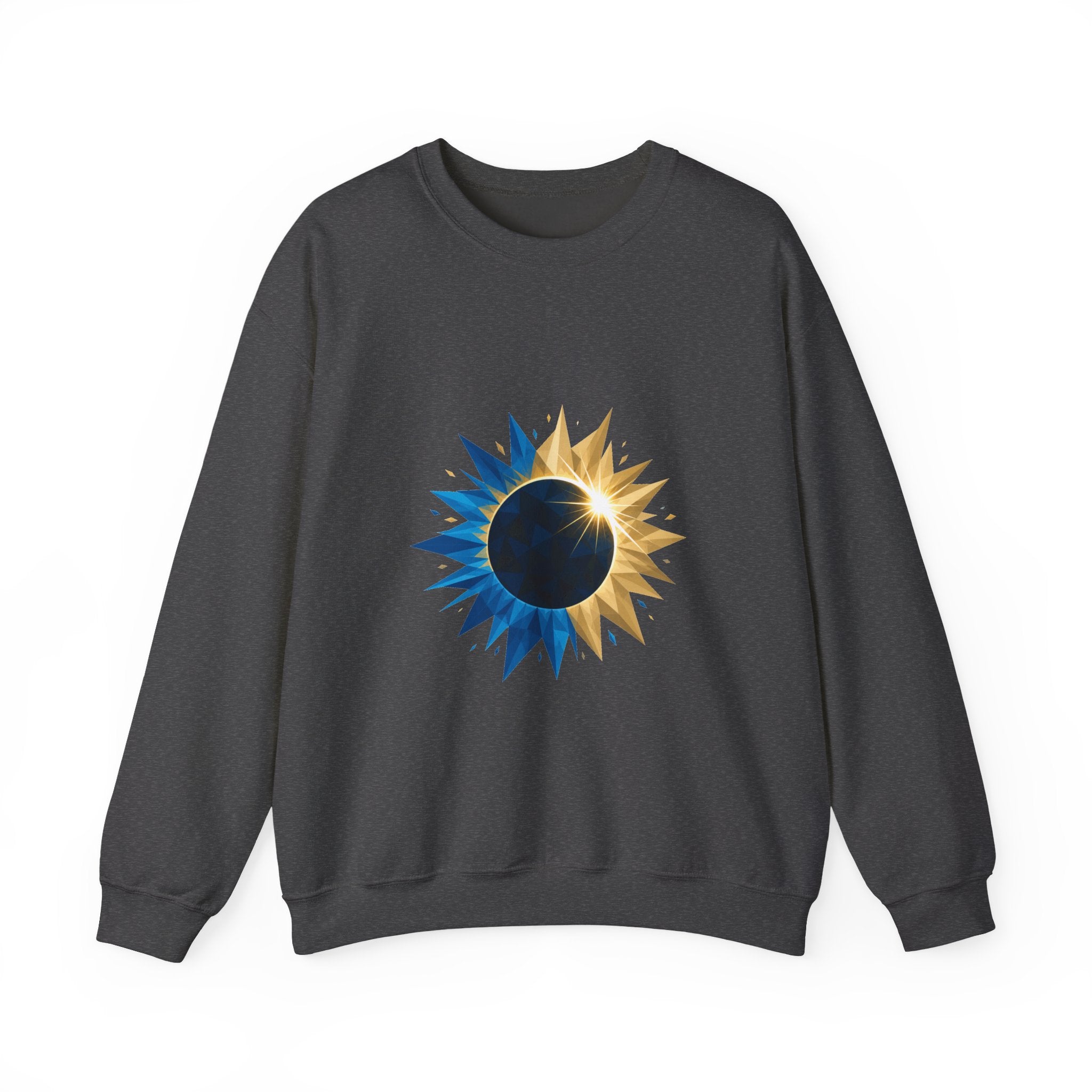 Matching Couple Sweatshirt - Solar & Lunar Eclipse Matching Couple Crewneck Sweatshirt Geometric Art His Hers Couple Gift - Design A