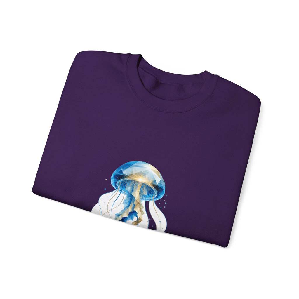 Matching Couple Sweatshirt - Octopus & Jellyfish Matching Couple Premium Fleece Sweatshirt Geometric Art His Hers Love Gift - Design B