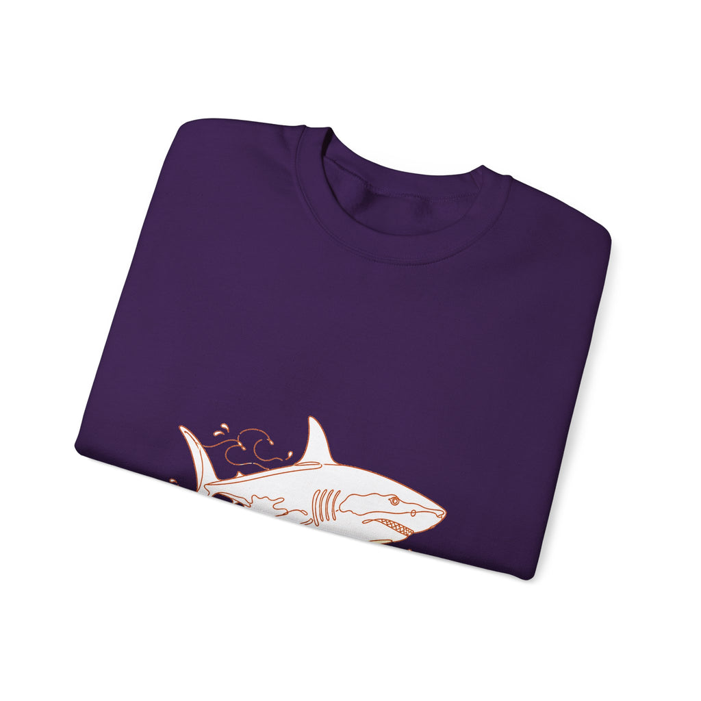 Matching Couple Sweatshirt - Shark & Dolphin Matching Couple Crewneck Sweatshirt Minimalist Art His Hers Valentine Gift - Design A