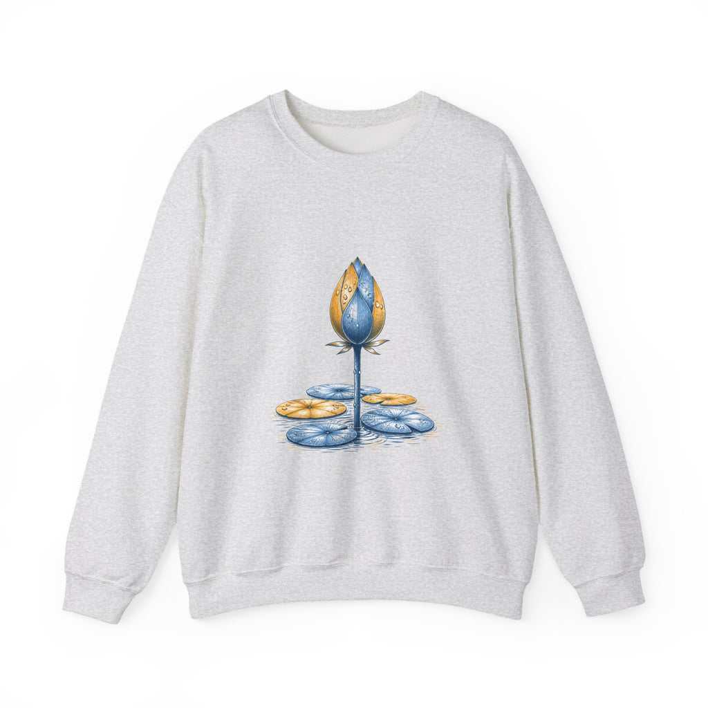 Matching Couple Sweatshirt - Open & Closed Lotus Matching Couple Comfort Colors Crew Hand-Drawn Art His Hers Anniversary Gift - Design B