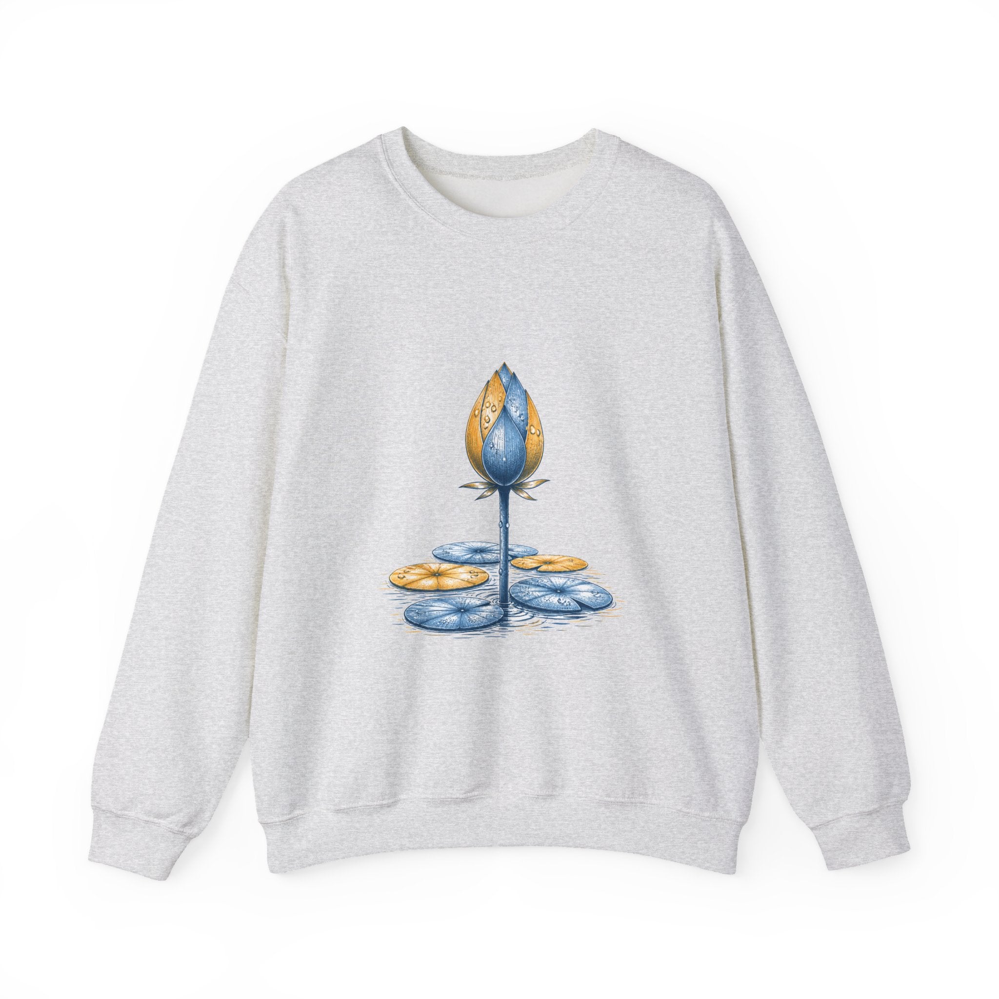 Matching Couple Sweatshirt - Open & Closed Lotus Matching Couple Comfort Colors Crew Hand-Drawn Art His Hers Anniversary Gift - Design B