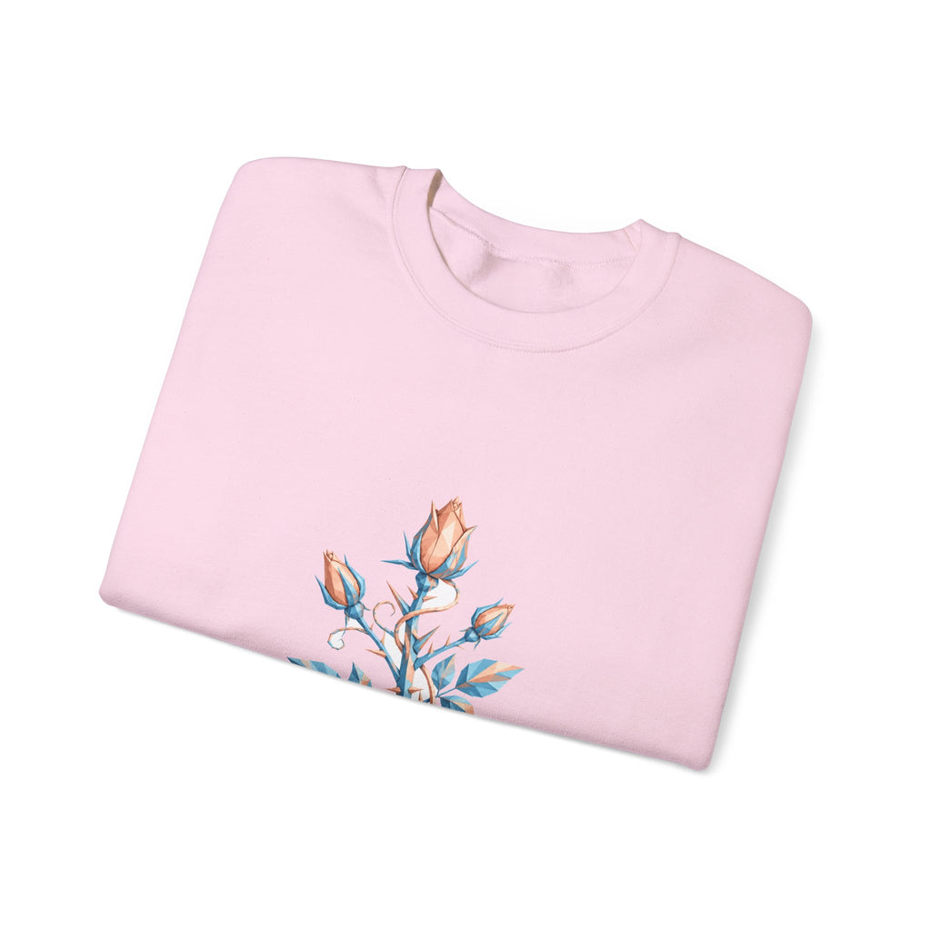 Matching Couple Sweatshirt - Rose & Thorn Matching Couple Comfort Colors Crew Geometric Art His Hers Love Gift - Design B