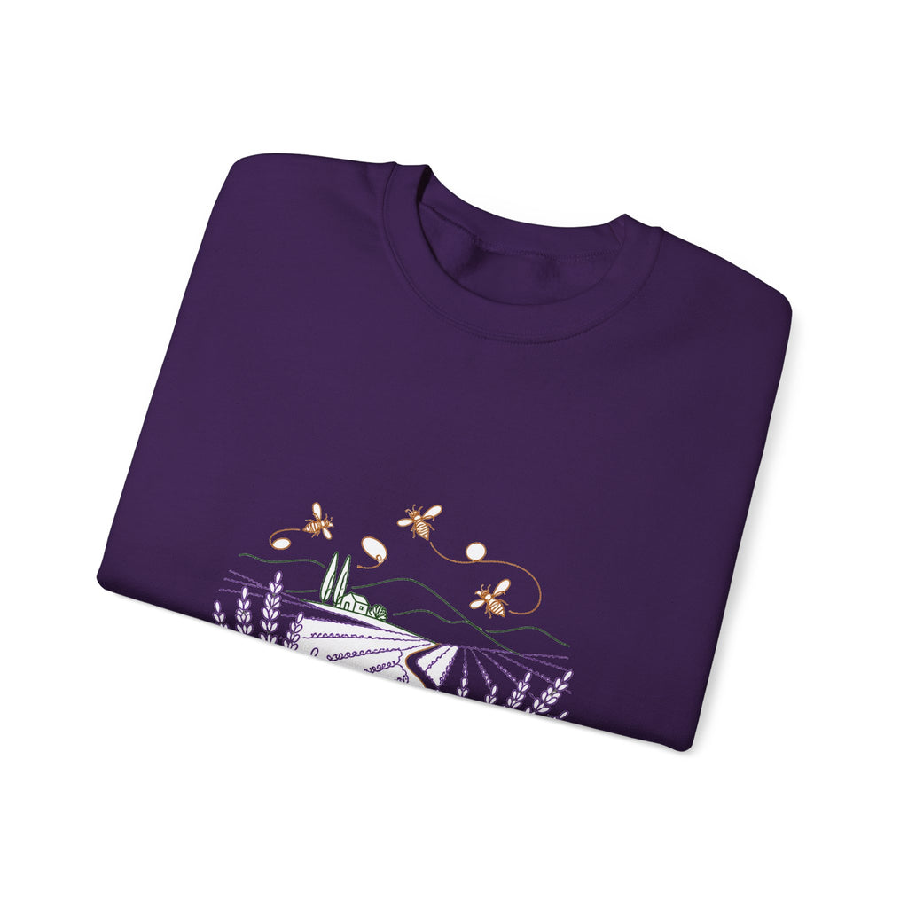 Matching Couple Sweatshirt - Lavender Fields & Canyon Matching Couple Premium Fleece Sweatshirt Minimalist Art His Hers Christmas Gift - Design A