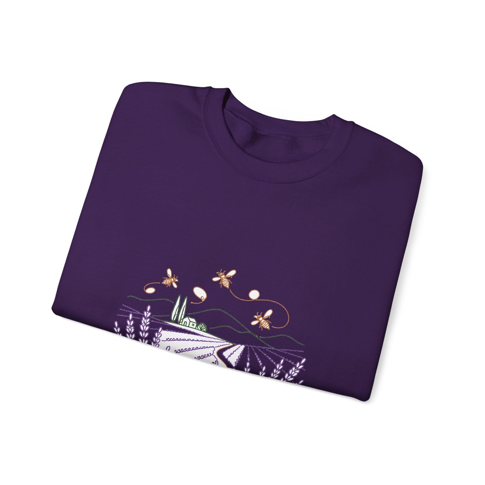 Matching Couple Sweatshirt - Lavender Fields & Canyon Matching Couple Premium Fleece Sweatshirt Minimalist Art His Hers Christmas Gift - Design A
