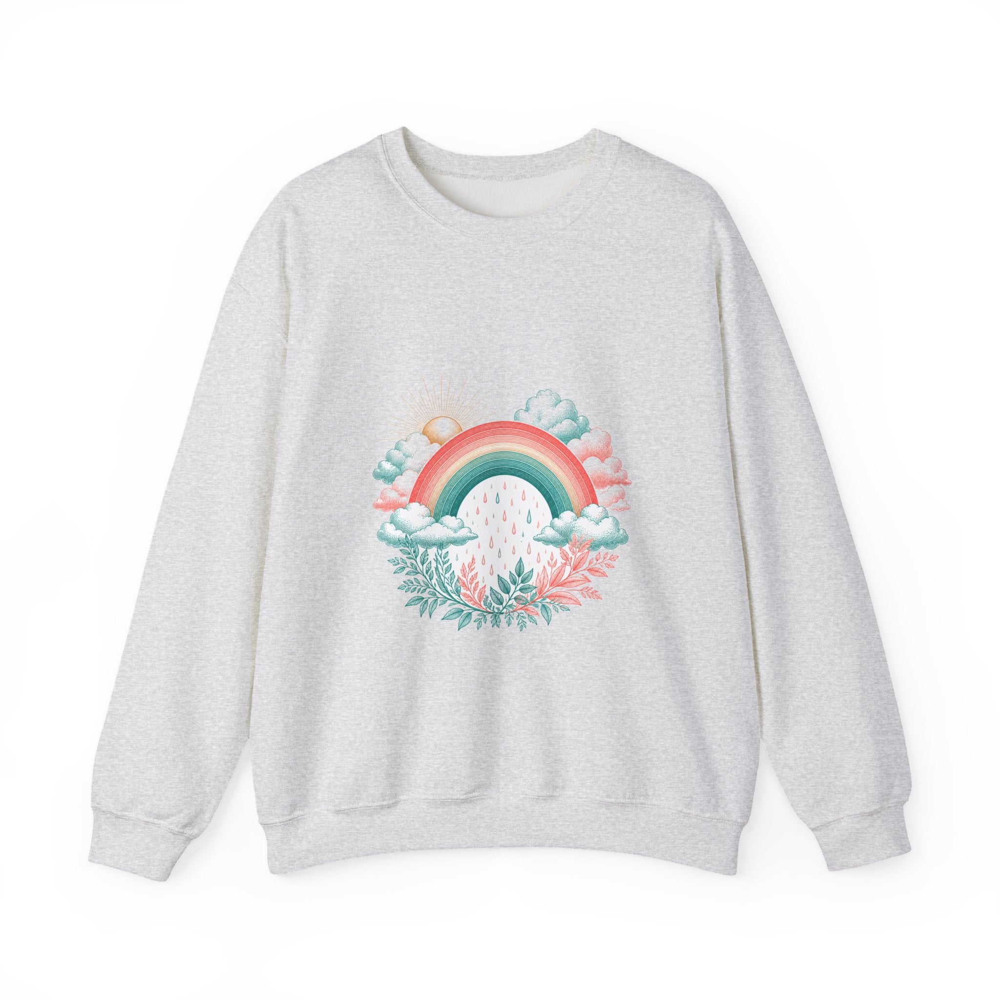 Matching Couple Sweatshirt - Storm & Rainbow Matching Couple Comfort Colors Crew Vintage Art His Hers Honeymoon Gift - Design B