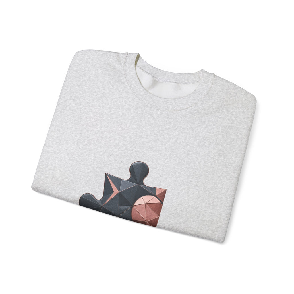 Matching Couple Sweatshirt - Puzzle Pieces Matching Couple Comfort Colors Crew Geometric Art His Hers Love Gift - Design A