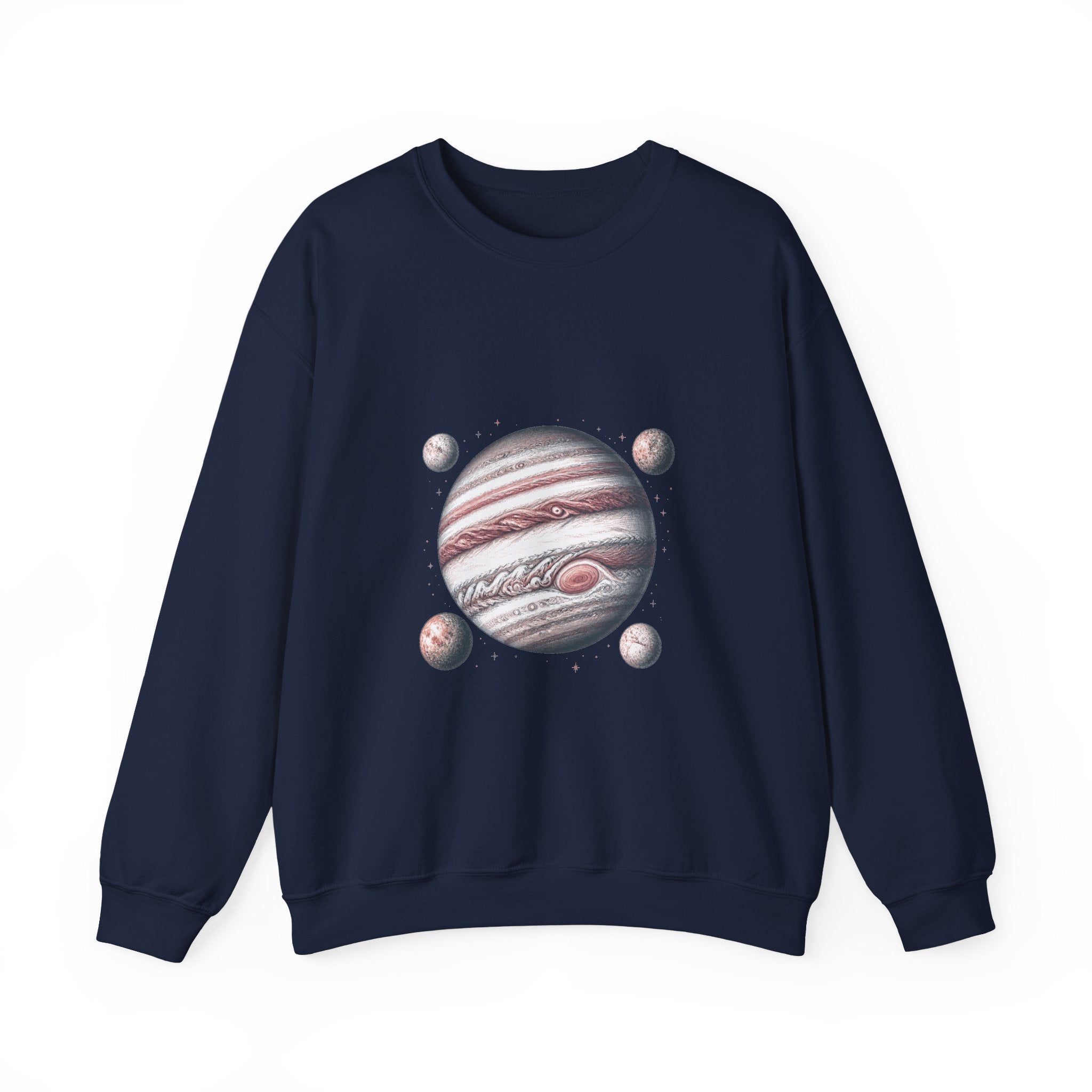 Matching Couple Sweatshirt - Saturn & Jupiter Matching Couple Crewneck Sweatshirt Hand-Drawn Art His Hers Best Friend Gift - Design B