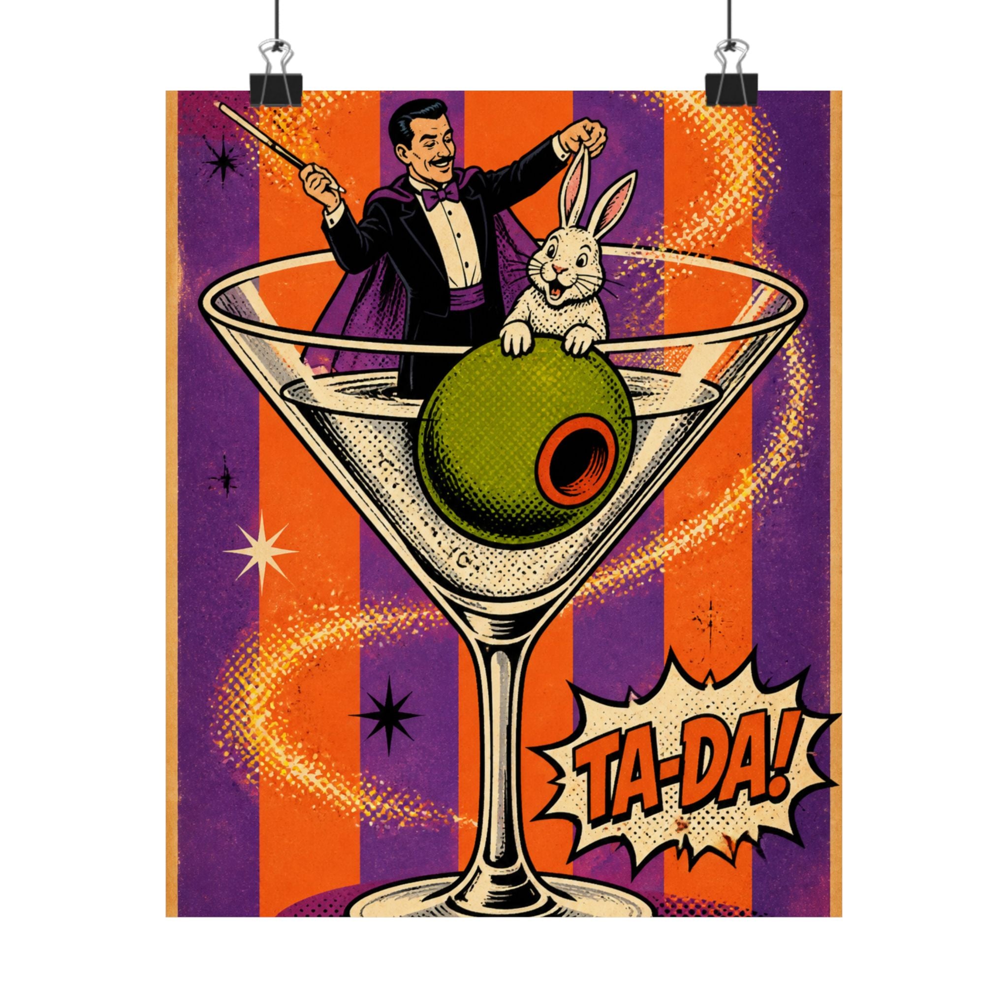 Martini Magician Wall Art Poster 18×24 Pop Art Living Room Decor Maximalist Print