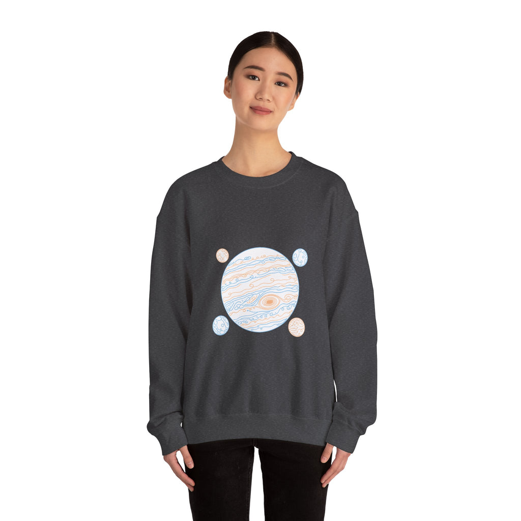 Matching Couple Sweatshirt - Saturn & Jupiter Matching Couple Premium Fleece Sweatshirt Minimalist Art His Hers Christmas Gift - Design B