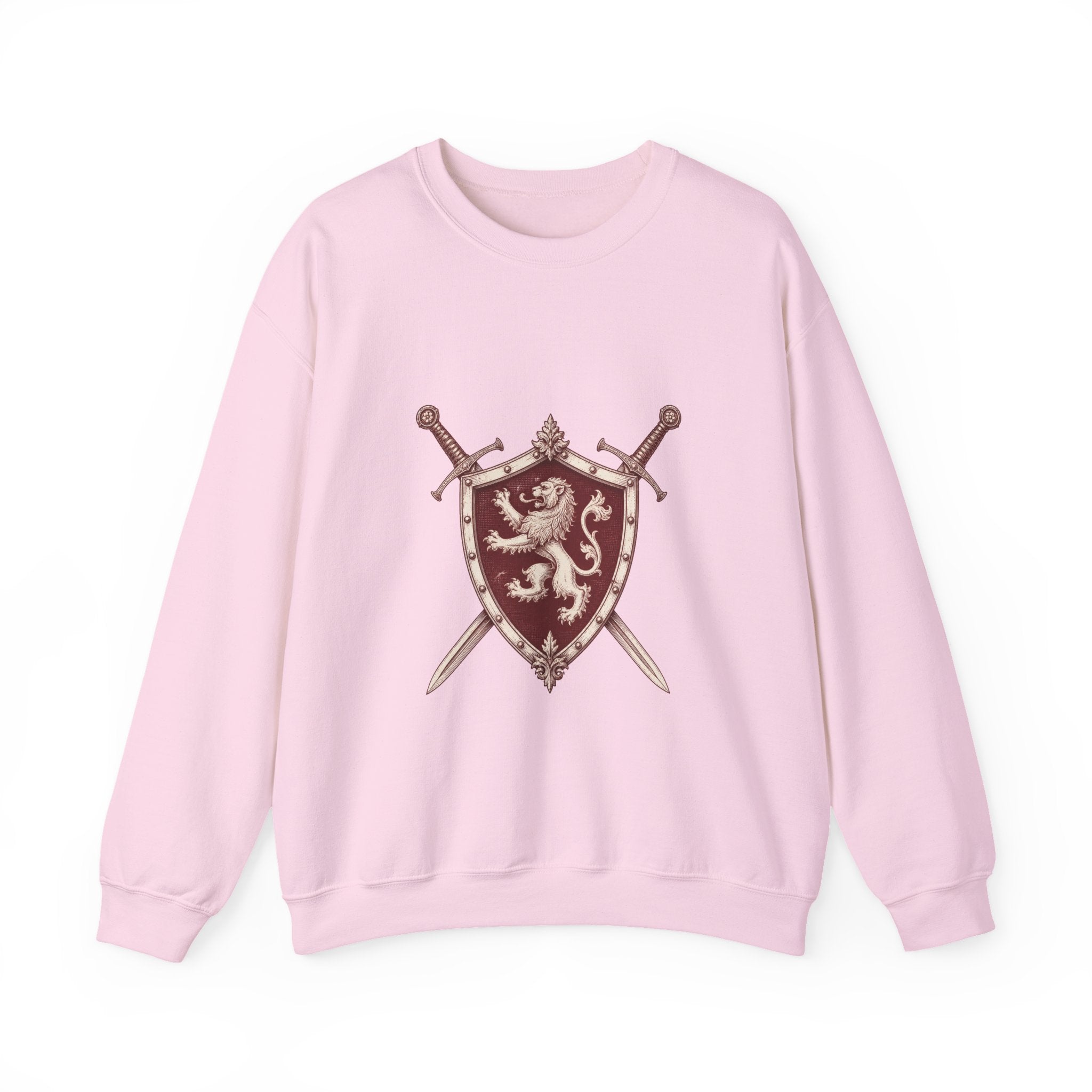 Matching Couple Sweatshirt - Crown & Shield Matching Couple Crewneck Sweatshirt Vintage Art His Hers Wedding Gift - Design B