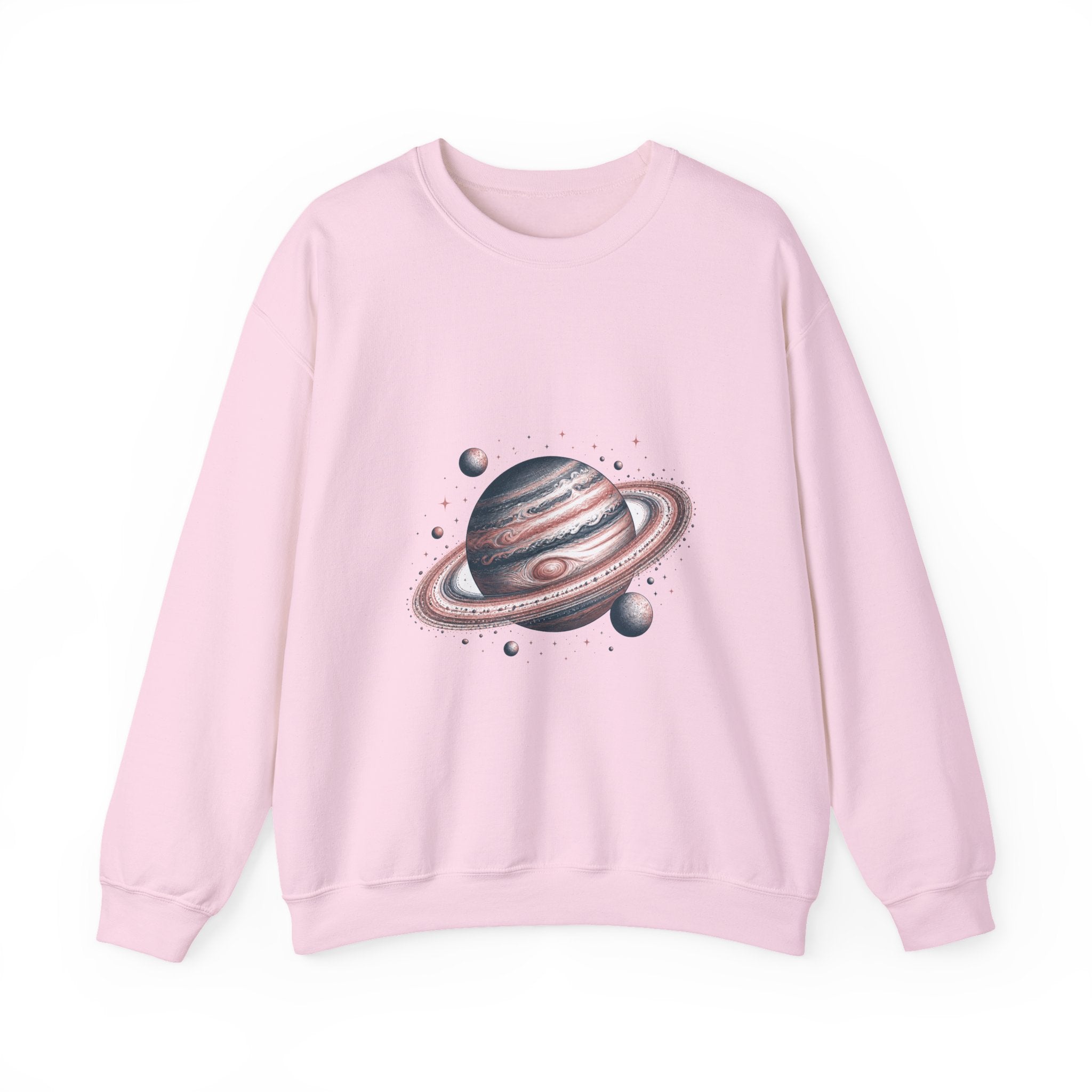 Matching Couple Sweatshirt - Astronaut & Planet Matching Couple Crewneck Sweatshirt Hand-Drawn Art His Hers Best Friend Gift - Design B