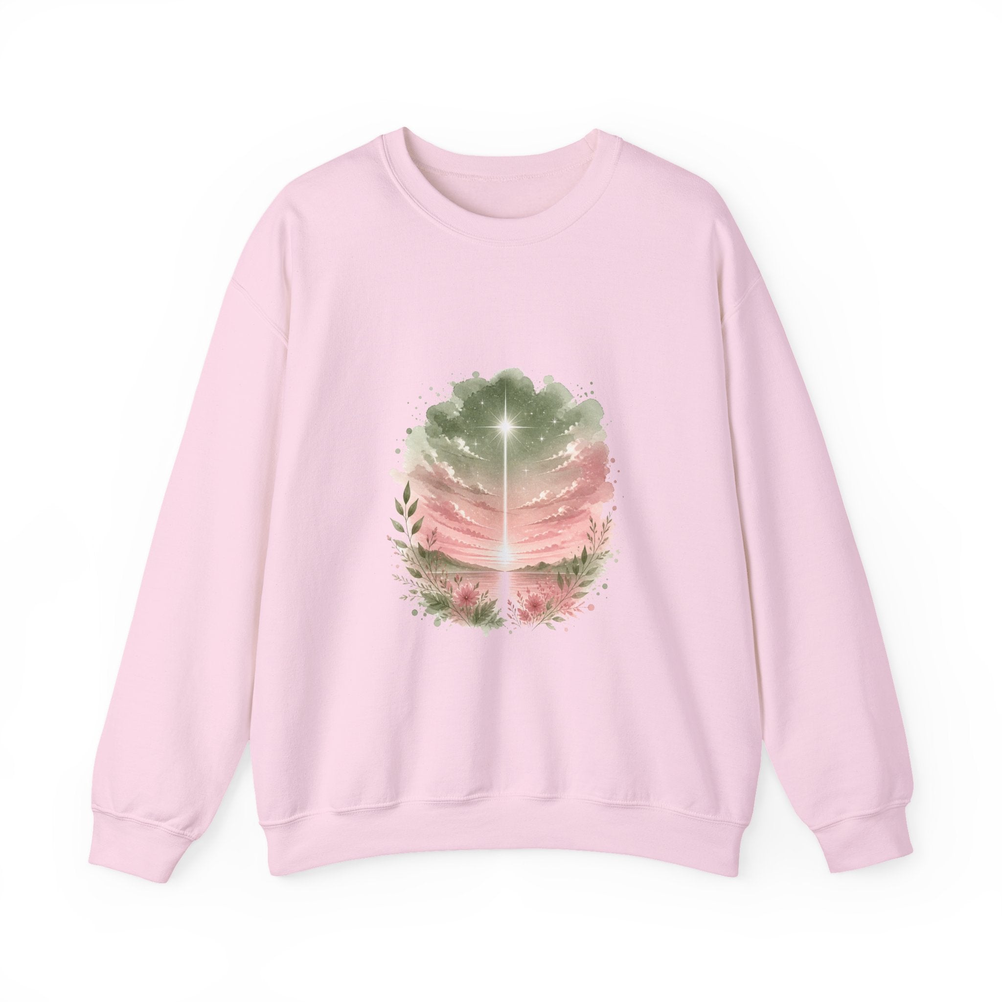 Matching Couple Sweatshirt - Evening & Morning Star Matching Couple Comfort Colors Crew Watercolor Art His Hers Birthday Gift - Design A