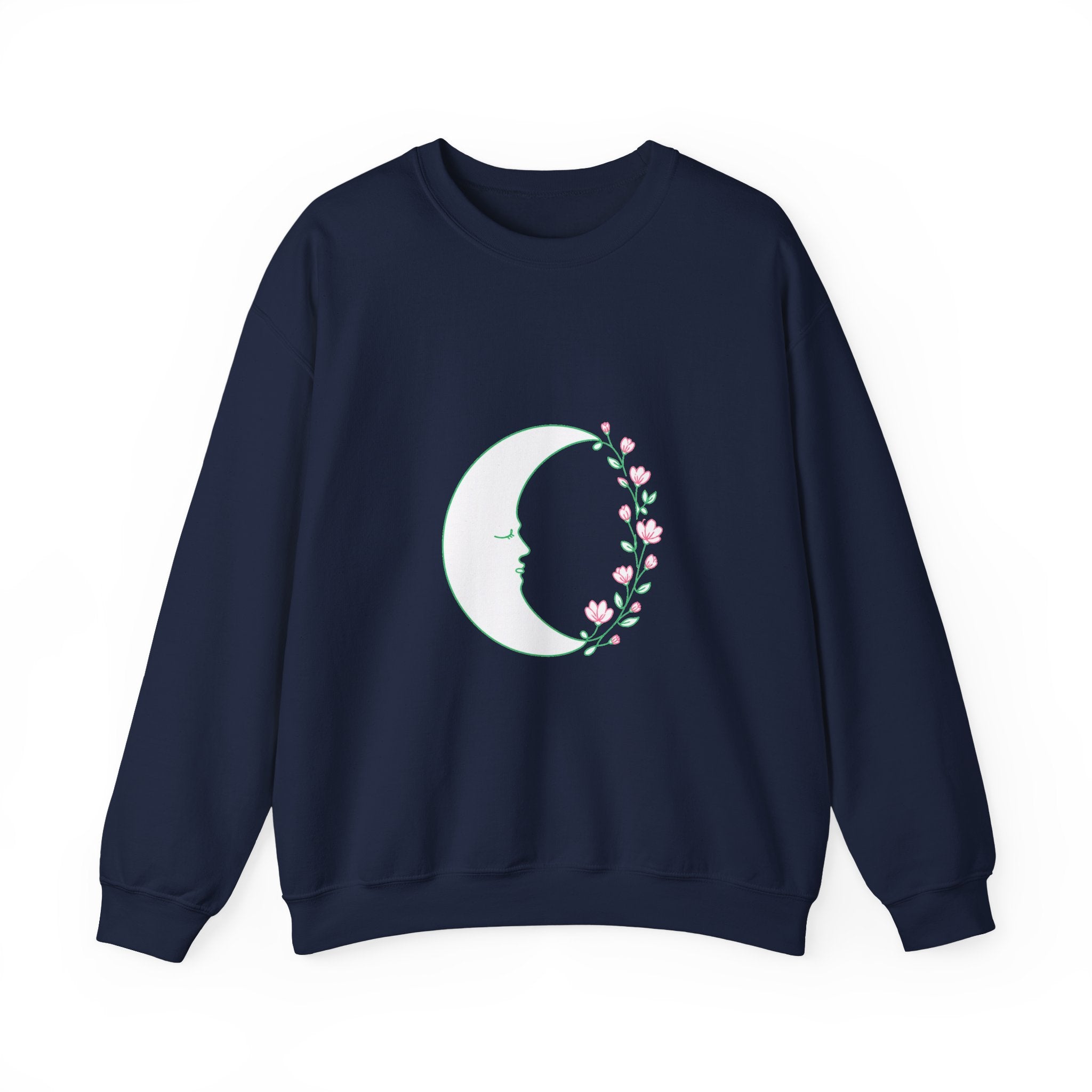 Matching Couple Sweatshirt - Waxing & Waning Moon Matching Couple Crewneck Sweatshirt Minimalist Art His Hers Valentine Gift - Design A